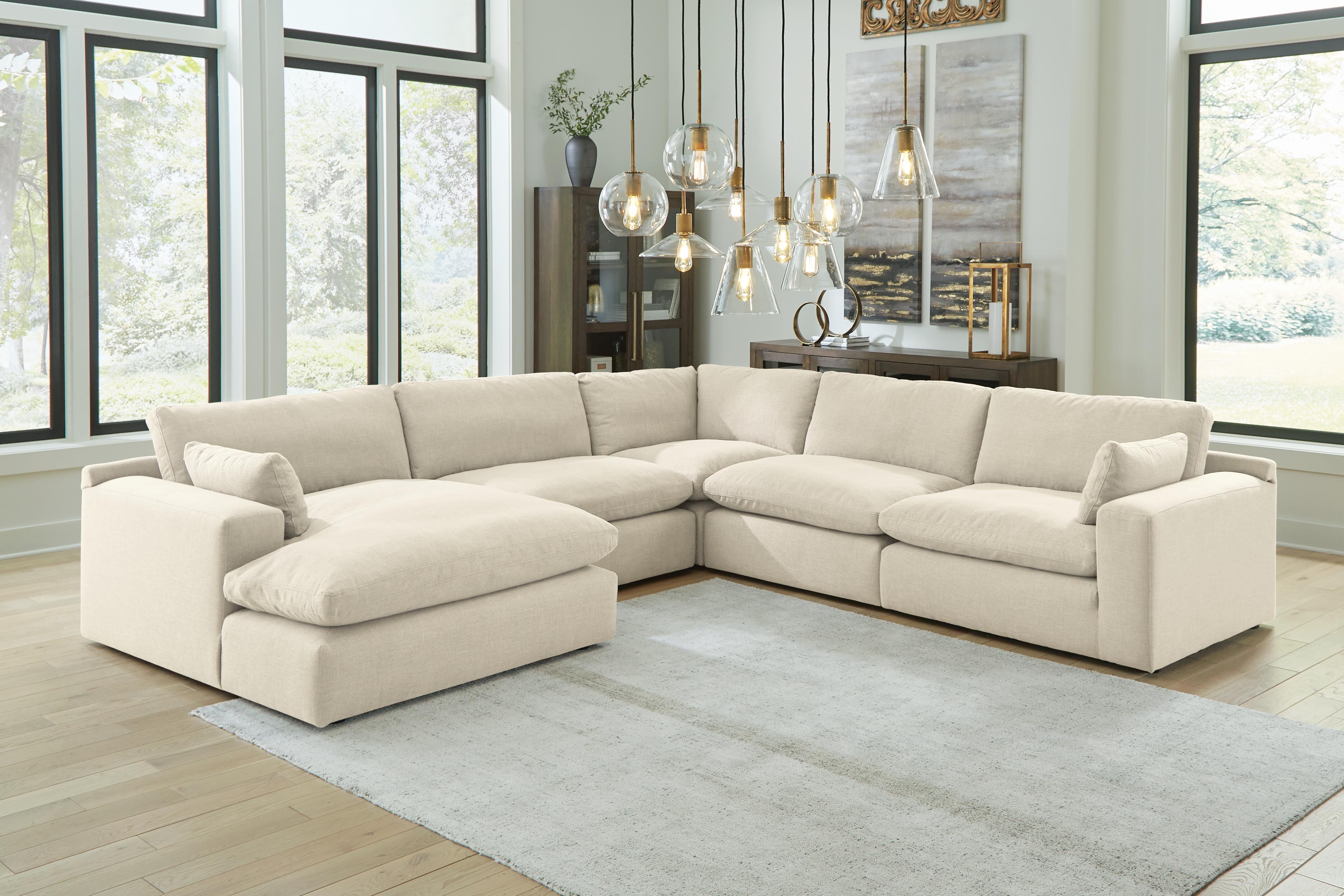 Dar Furniture - Ashley Furniture - Elyza 5-Piece Sectional with Chaise - RAF 5-Piece Sectional with Chaise / Linen - 10006S6