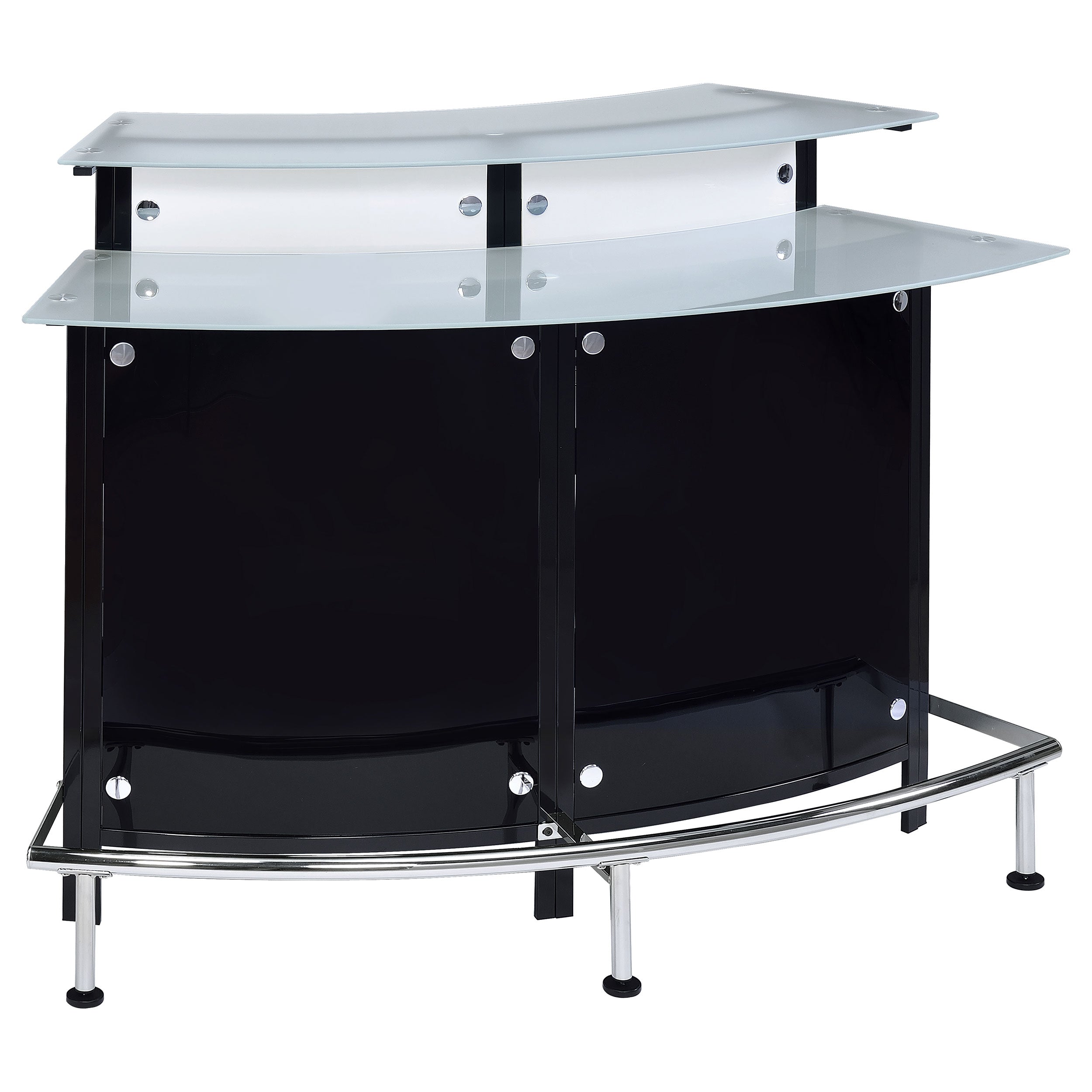 Dar Furniture - Coaster - Keystone Curved Glass Top Home Bar Wine Cabinet Black - 100139