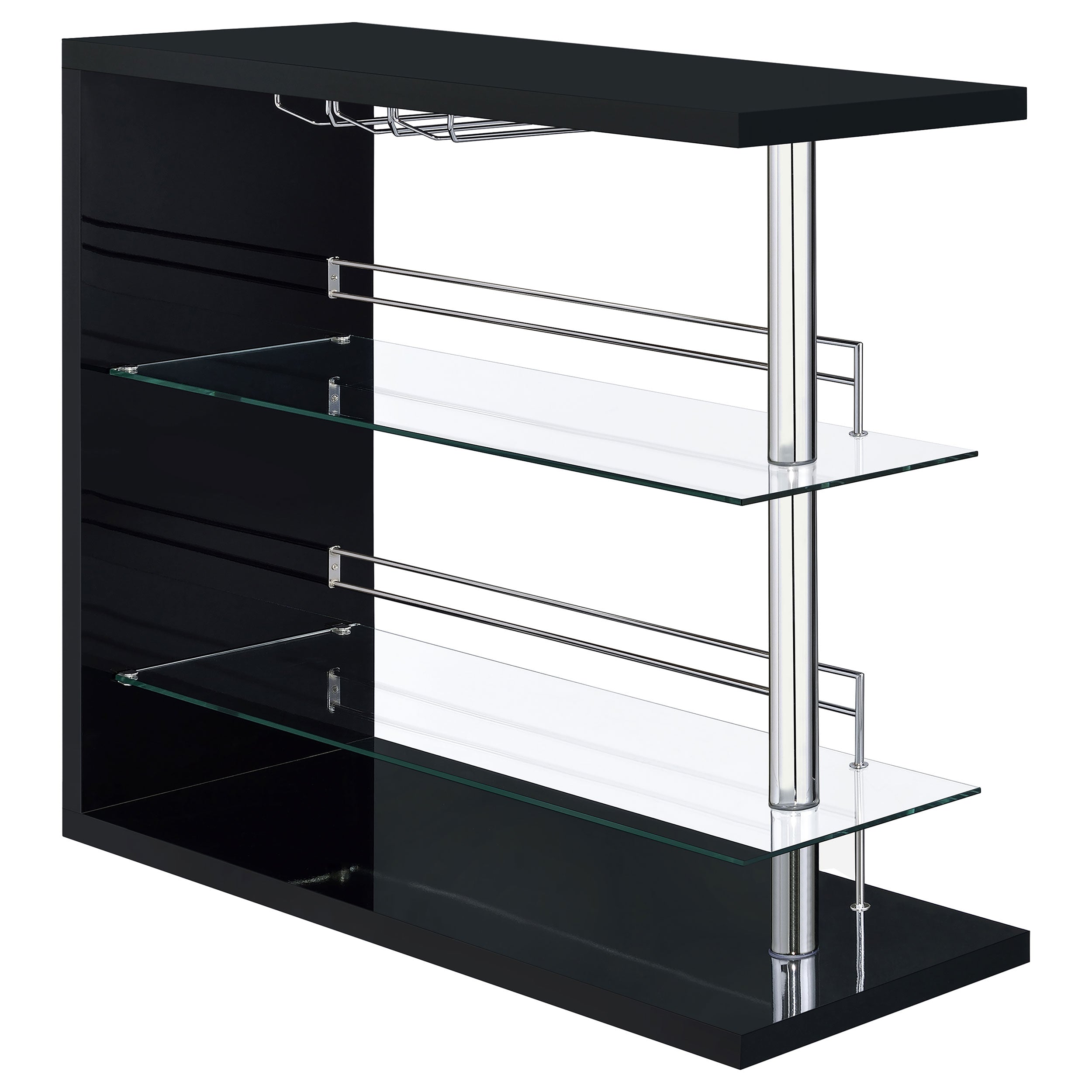 Dar Furniture - Coaster - Prescott Rectangular Home Wine Table Black High Gloss - 100165