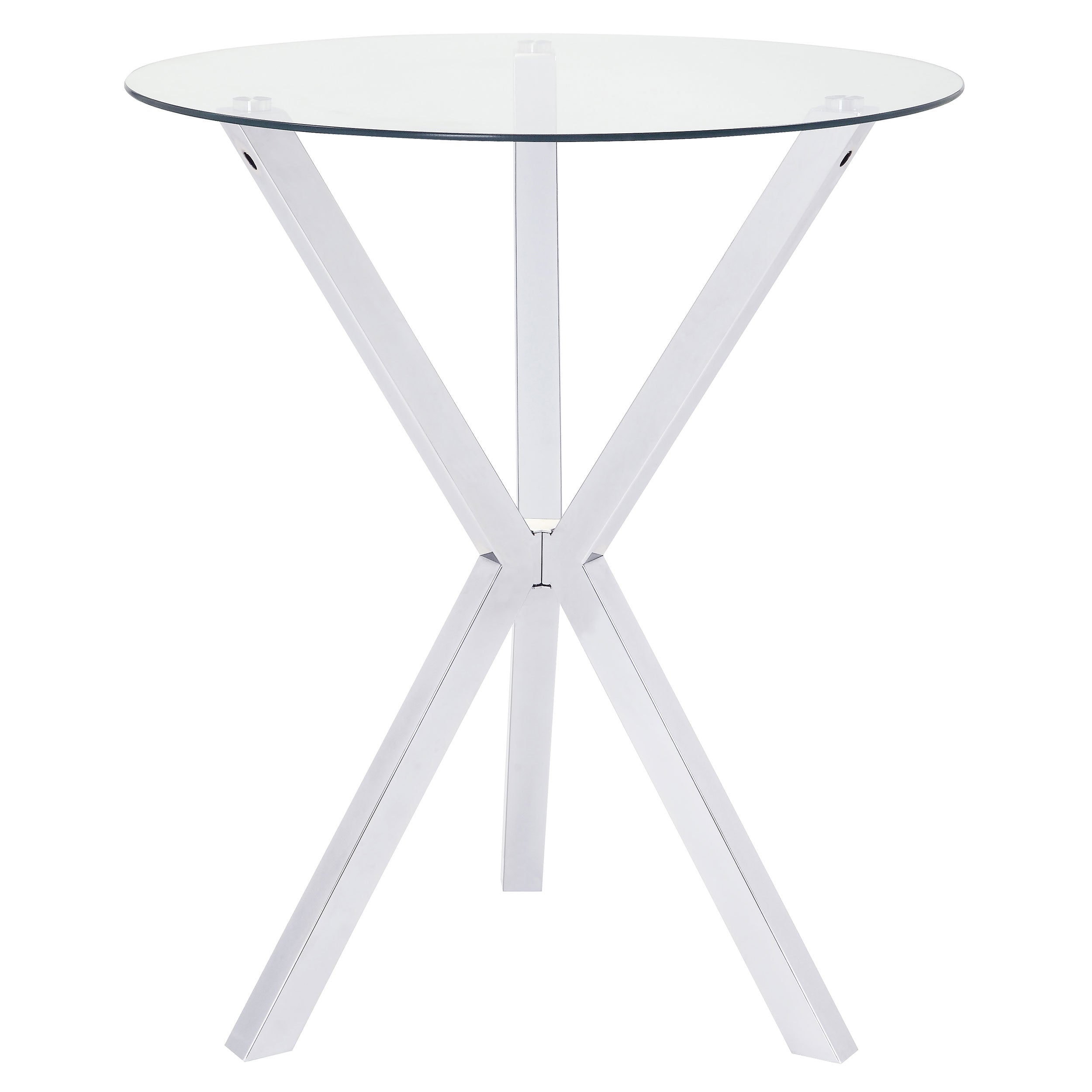 Dar Furniture - Coaster - Denali Round 35-inch Glass Top Bistro Bar Table Chrome - 100186