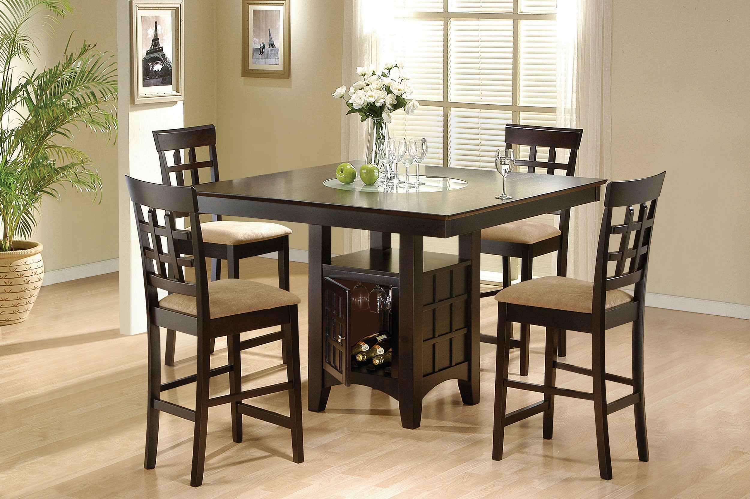 Dar Furniture - Coaster - Gabriel 5-piece Square Counter Height Dining Set Cappuccino - 100438-S5