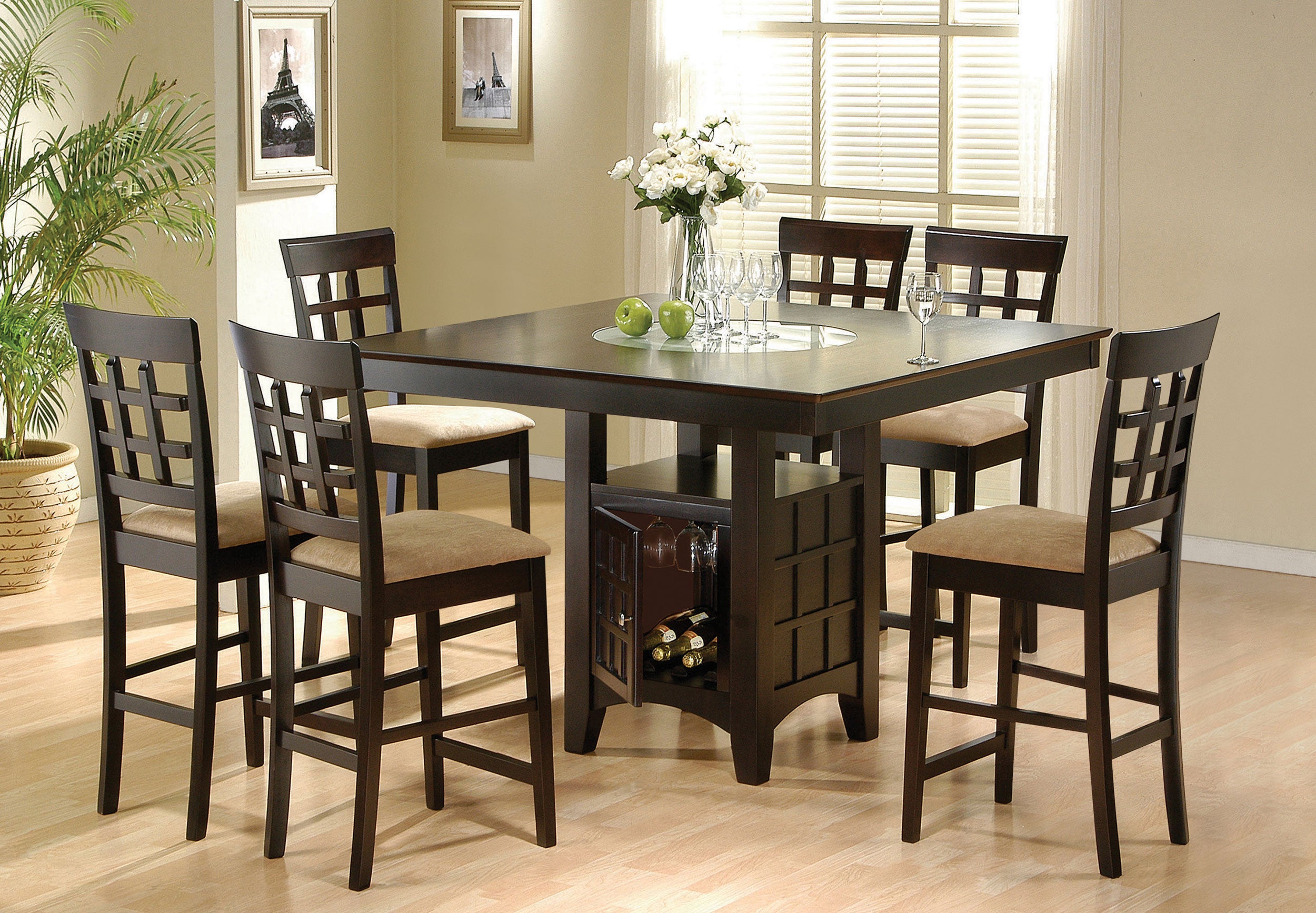 Dar Furniture - Coaster - Gabriel 7-piece Square Counter Height Dining Set Cappuccino - 100438-S7
