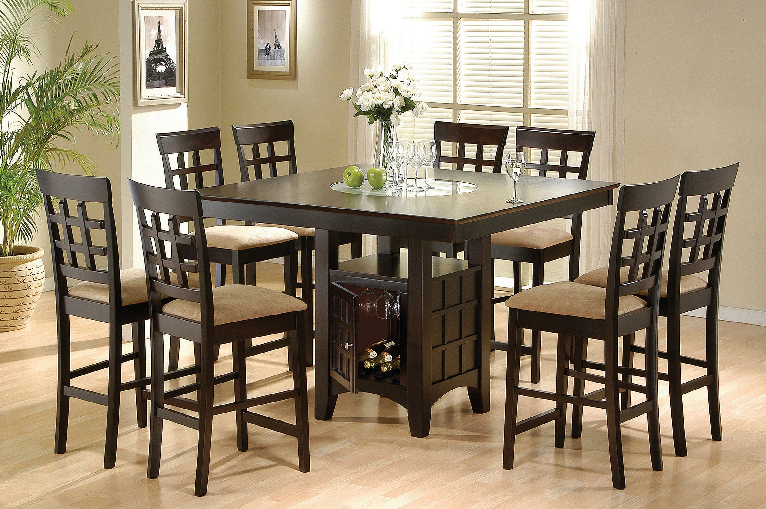 Dar Furniture - Coaster - Gabriel 9-piece Square Counter Height Dining Set Cappuccino - 100438-S9
