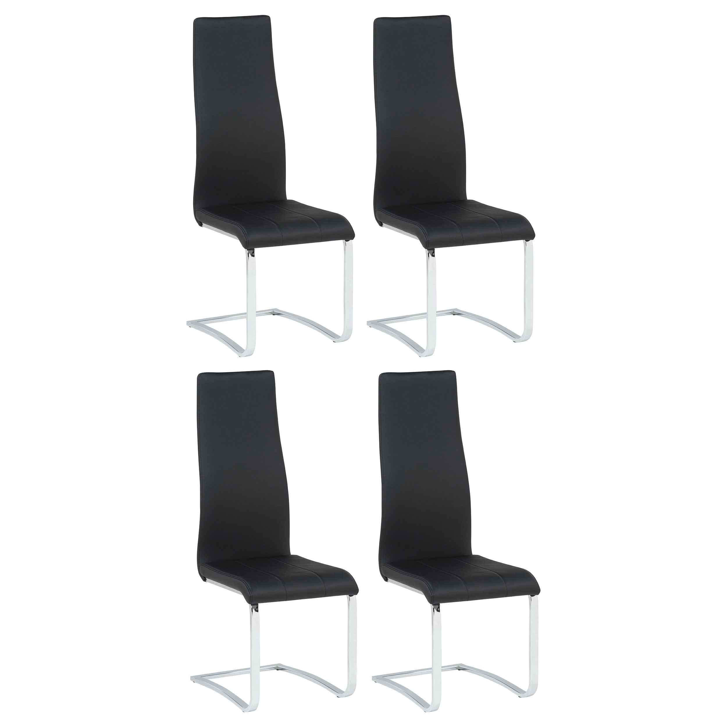 Dar Furniture - Coaster - Montclair Upholstered Dining Side Chair Black (Set of 4) - 100515BLK