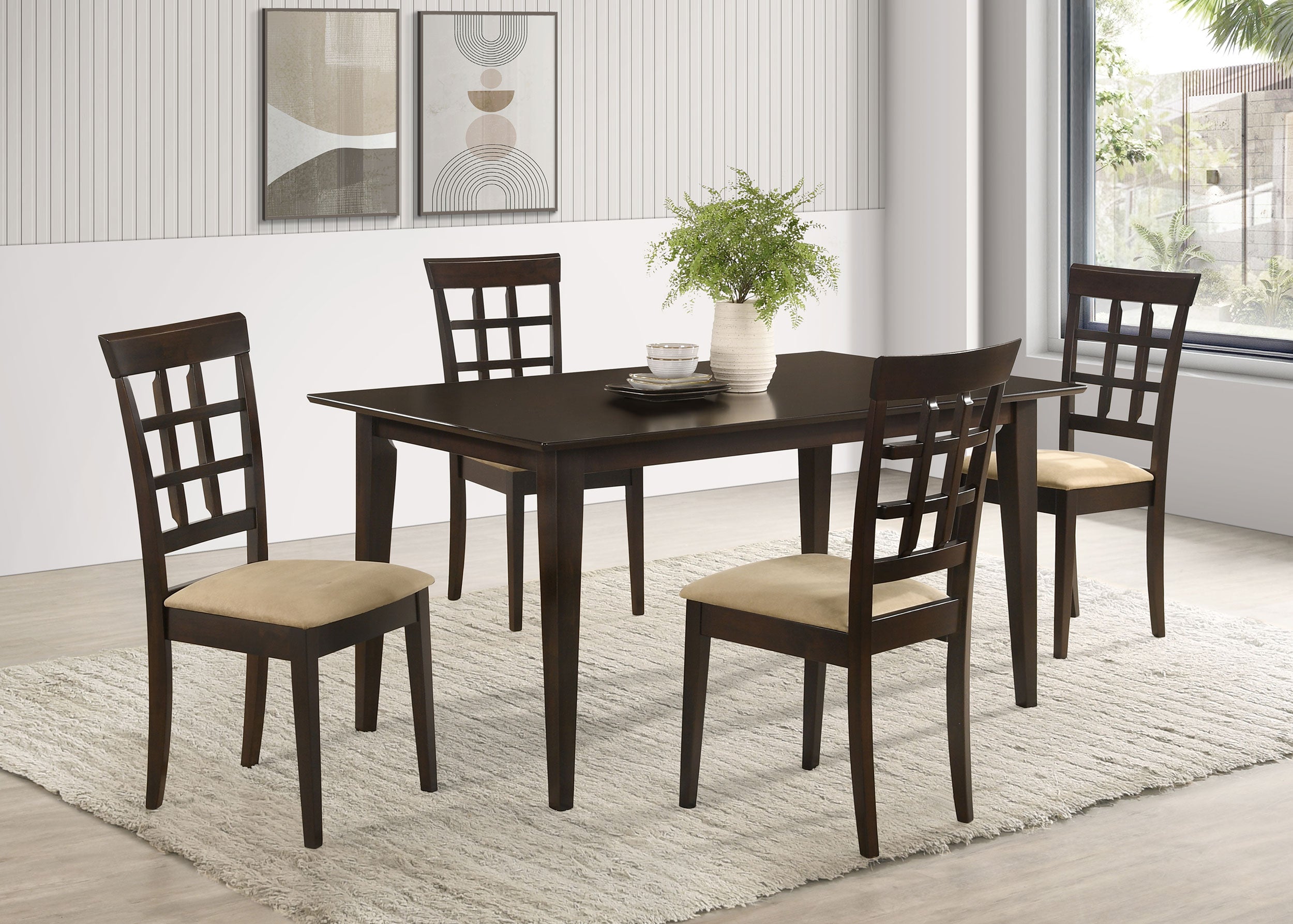 Dar Furniture - Coaster - Gabriel 5-piece Rectangular 59-inch Dining Set Cappuccino - 100771-S5