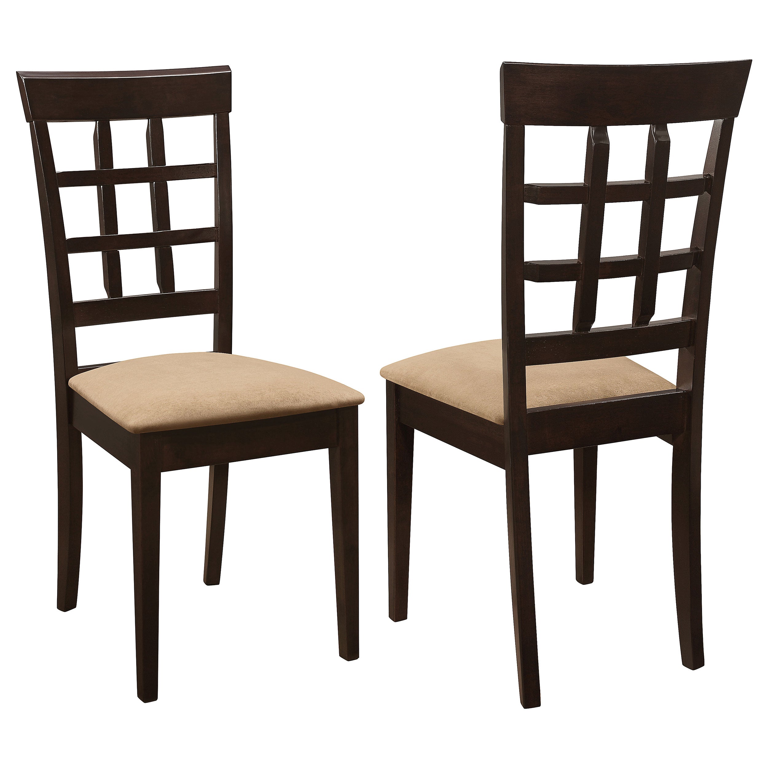 Dar Furniture - Coaster - Gabriel Lattice Back Dining Side Chair Cappuccino (Set of 2) - 100772