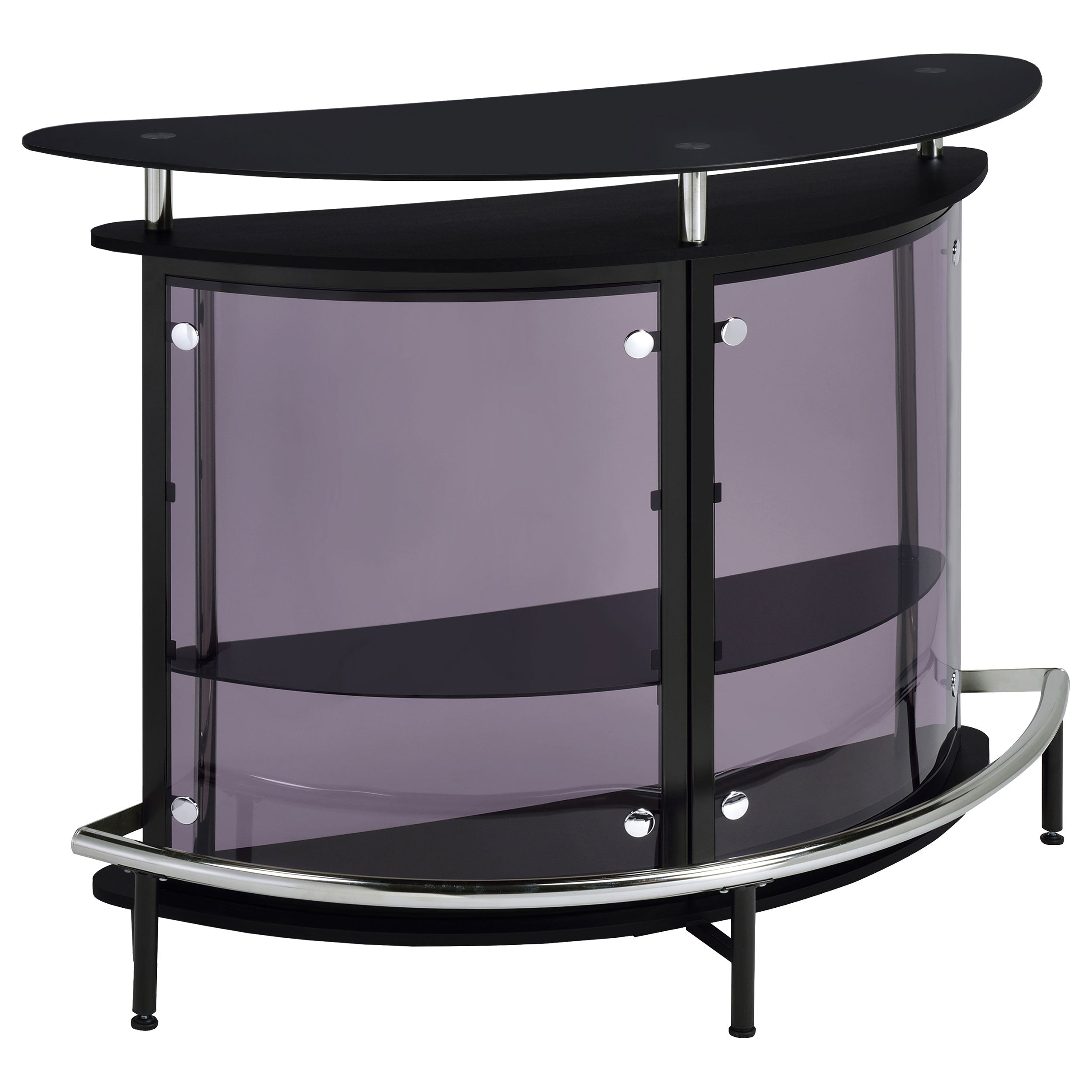 Dar Furniture - Coaster - Amarillo Freestanding Glass Top Home Bar Wine Cabinet Black - 101065
