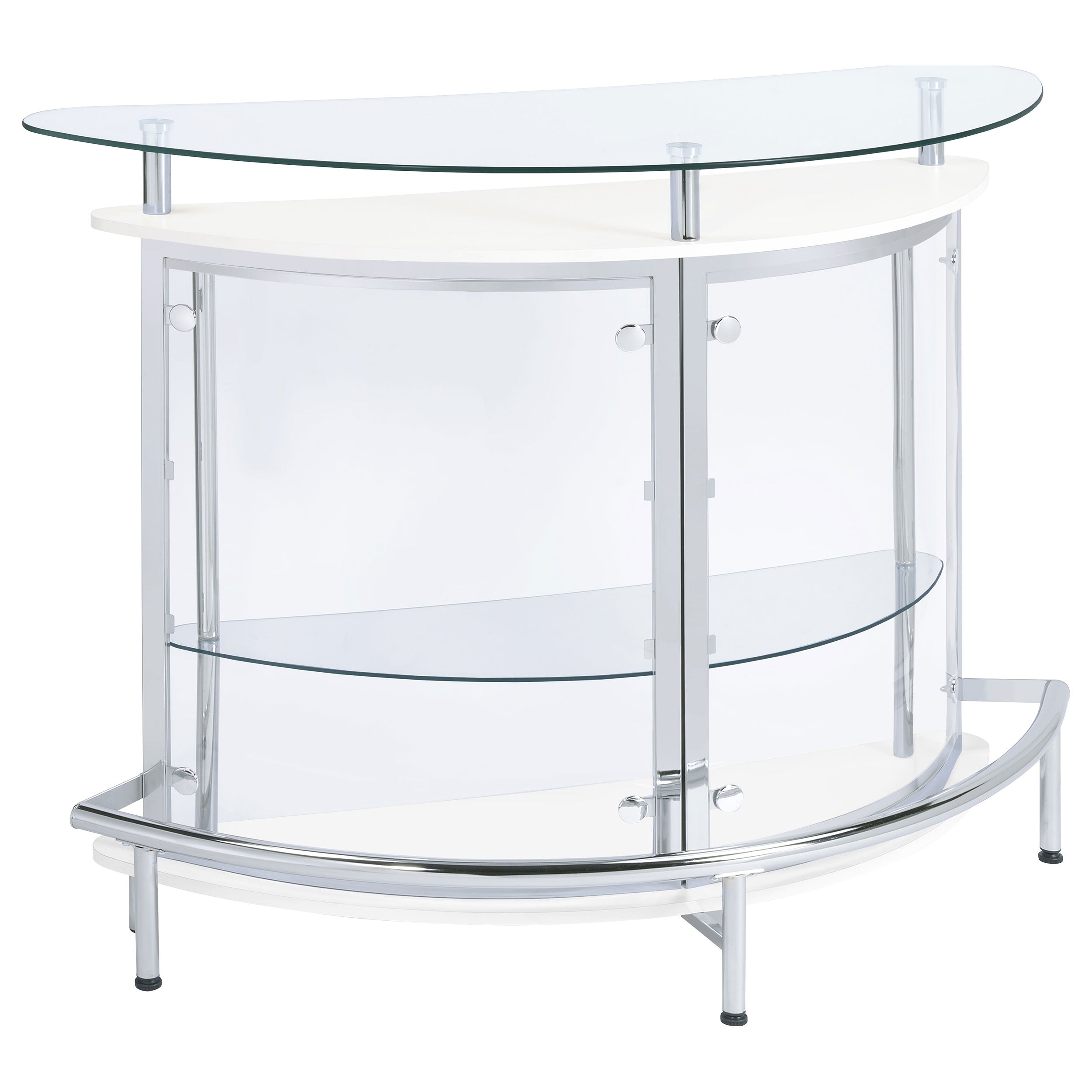 Dar Furniture - Coaster - Amarillo Freestanding Glass Top Home Bar Wine Cabinet White - 101066