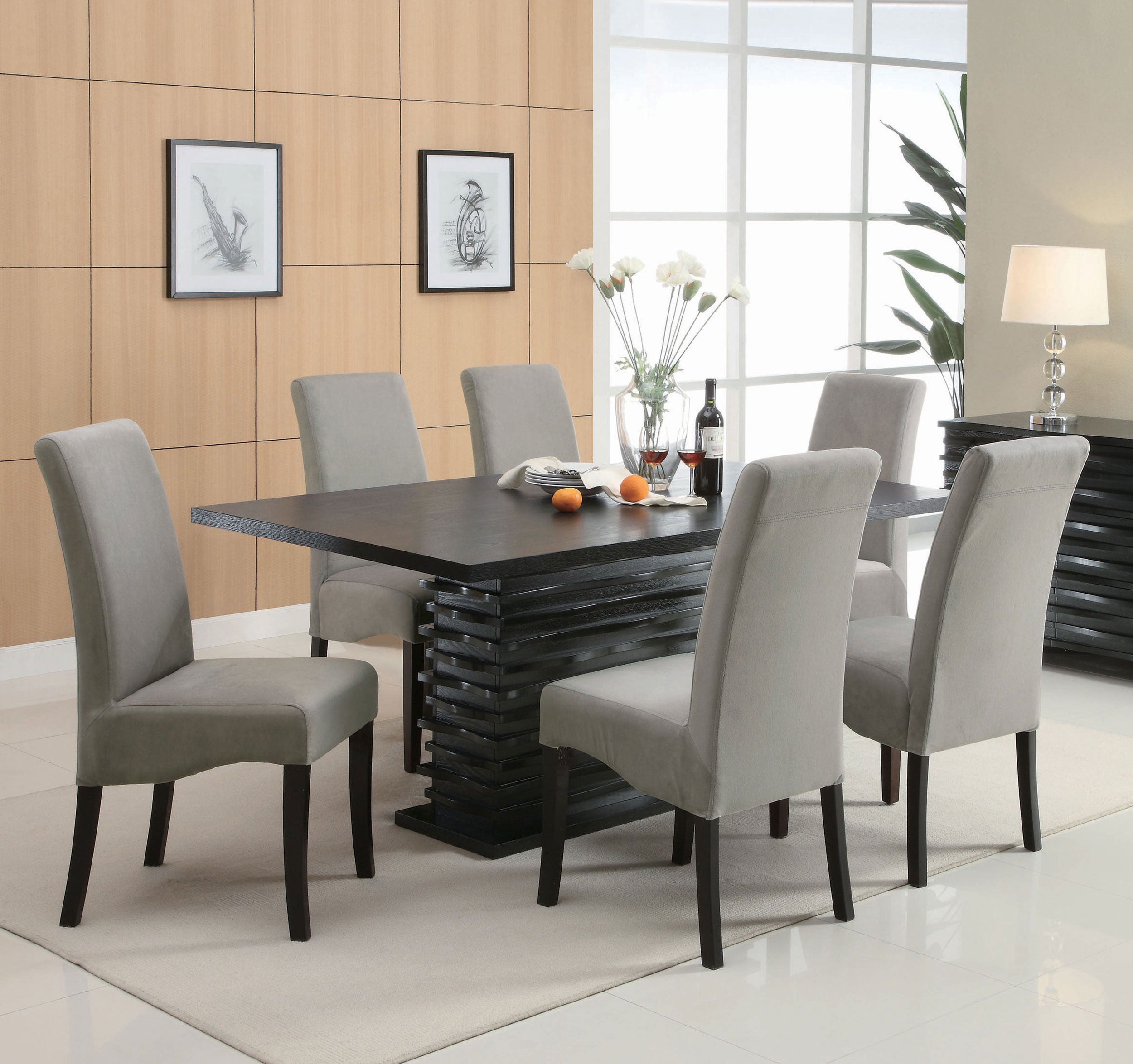 Dar Furniture - Coaster - Stanton 7-piece Rectangular Dining Table Set Grey - 102061-S7