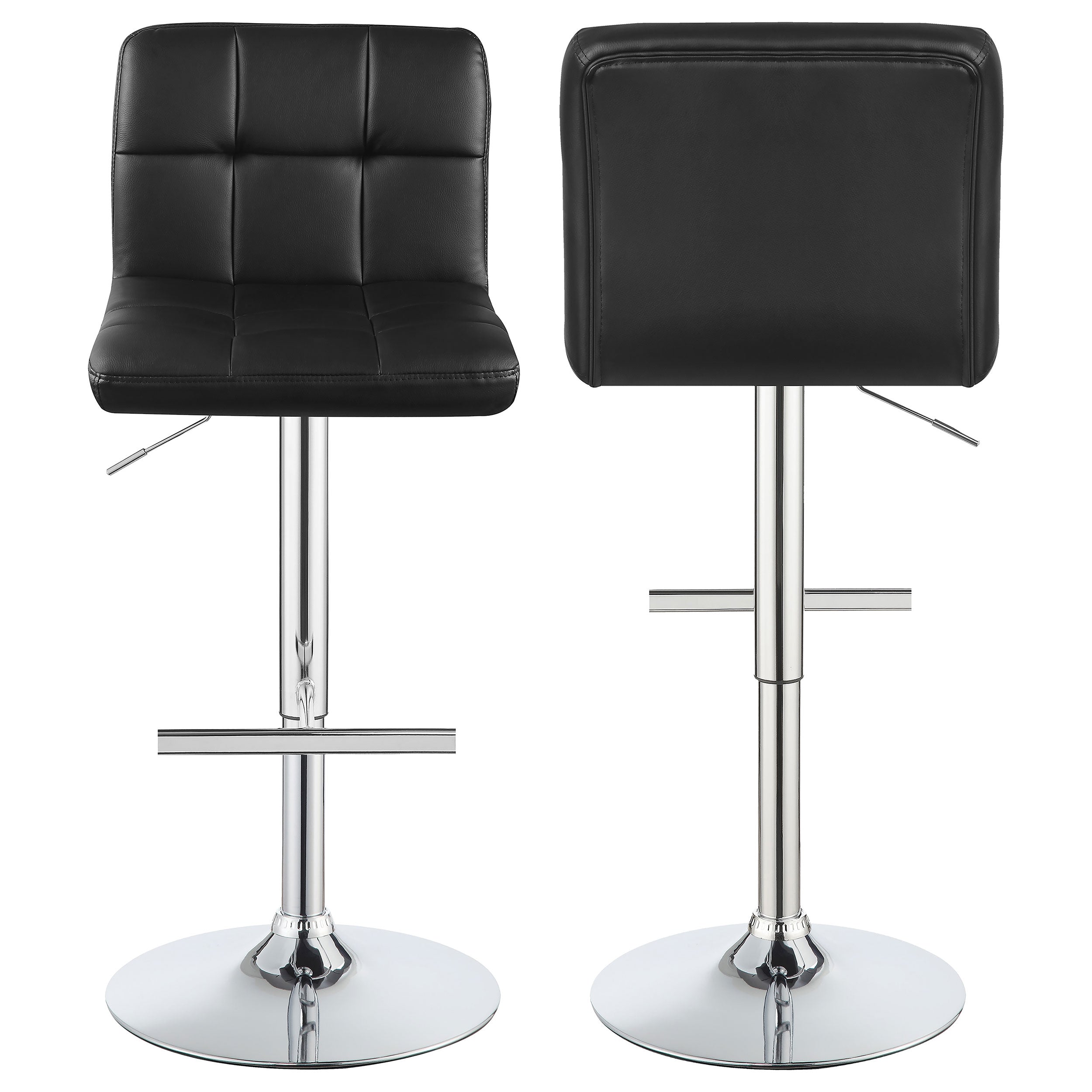 Dar Furniture - Coaster - Lenny Upholstered Adjustable Bar Stool Black (Set of 2) - 102554