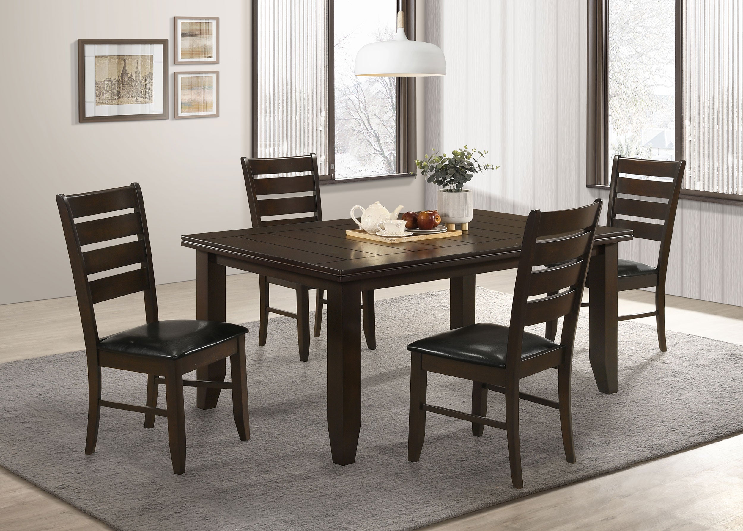 Dar Furniture - Coaster - Dalila 5-piece Rectangular Dining Table Set Cappuccino - 102721-S5