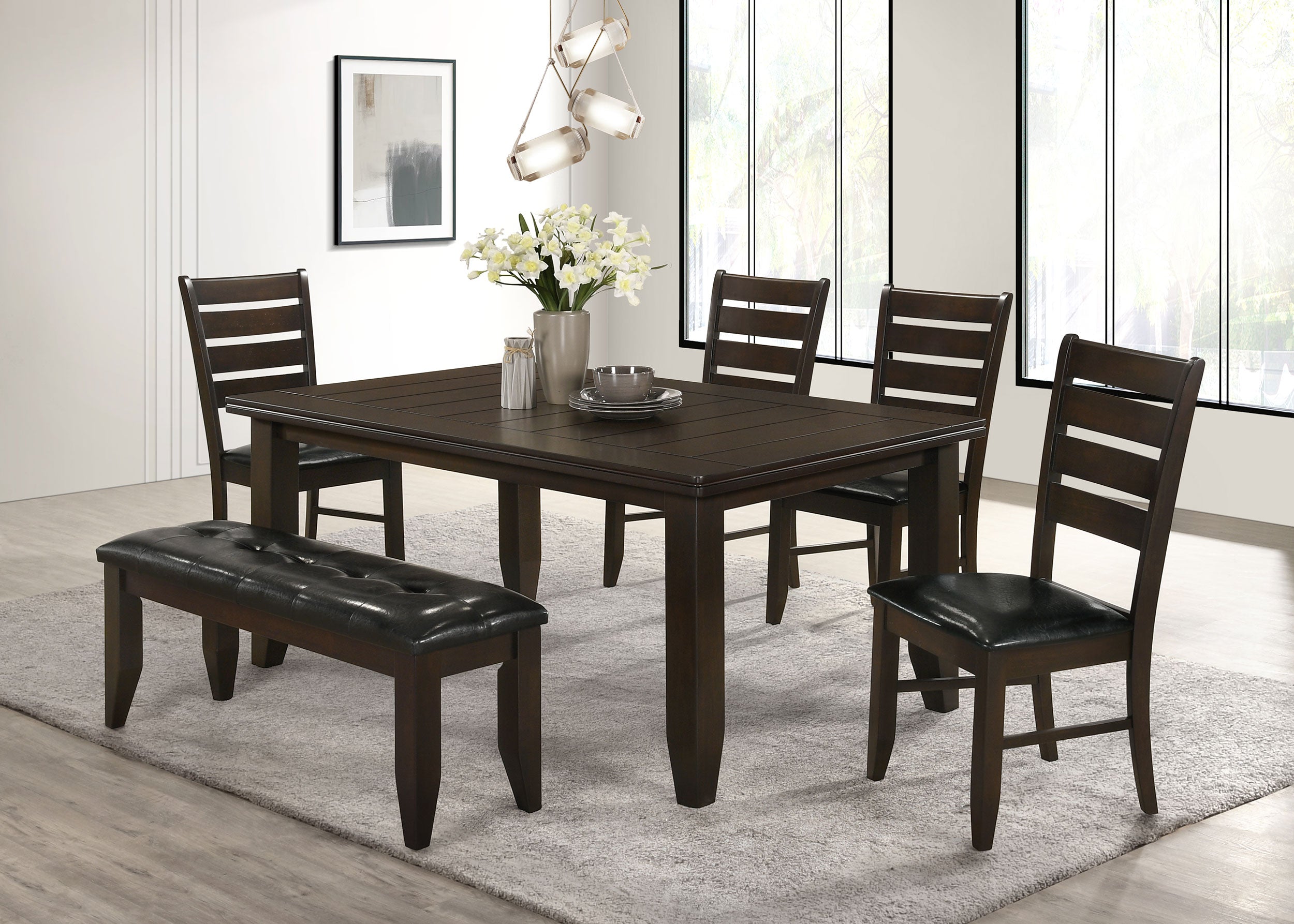 Dar Furniture - Coaster - Dalila 6-piece Rectangular Dining Table Set Cappuccino - 102721-S6