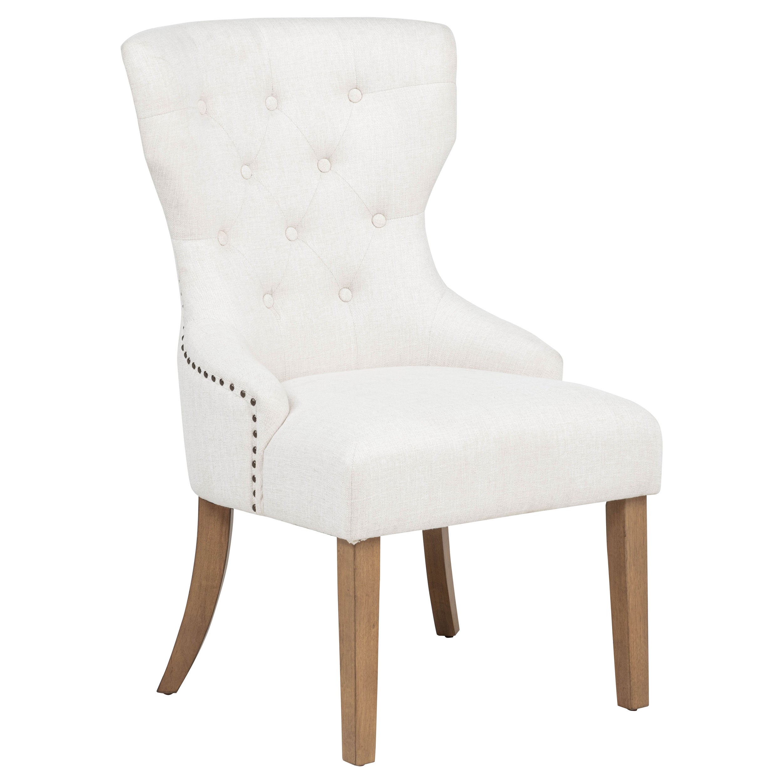 Dar Furniture - Coaster - Baney Fabric Upholstered Dining Side Chair Beige and Rustic Grey - 104507