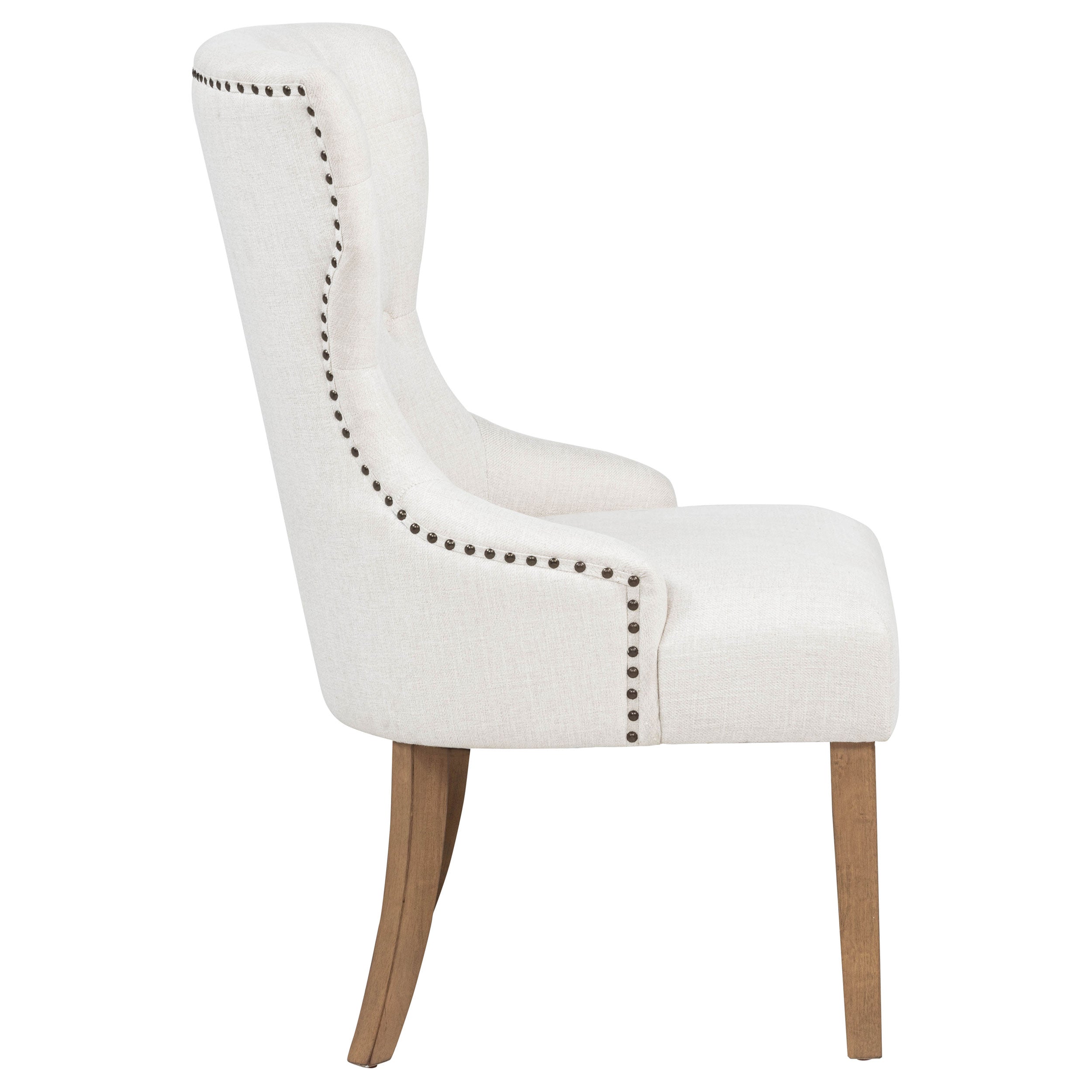 Baney Fabric Upholstered Dining Side Chair Beige and Rustic Grey