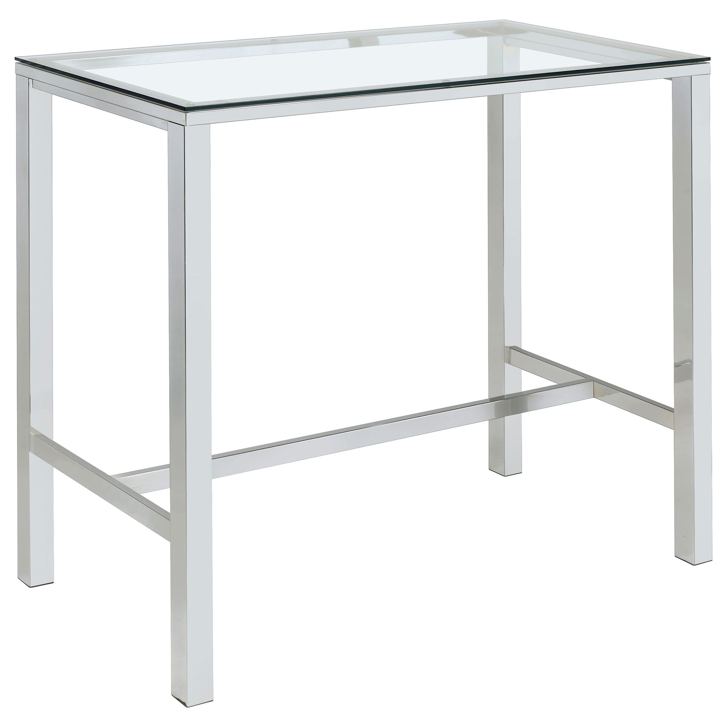 Dar Furniture - Coaster - Tolbert Rectangular 47-inch Glass Top Pub Bar Table Chrome - 104873
