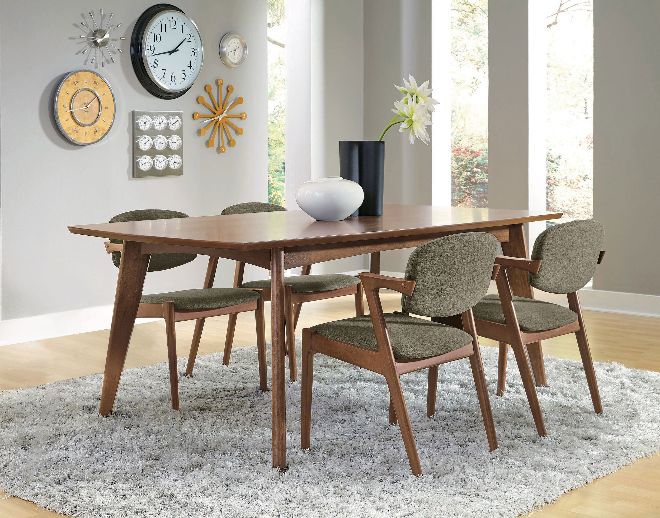 Dar Furniture - Coaster - Malone 5-piece Rectangular Dining Table Set Dark Walnut - 105351-S5