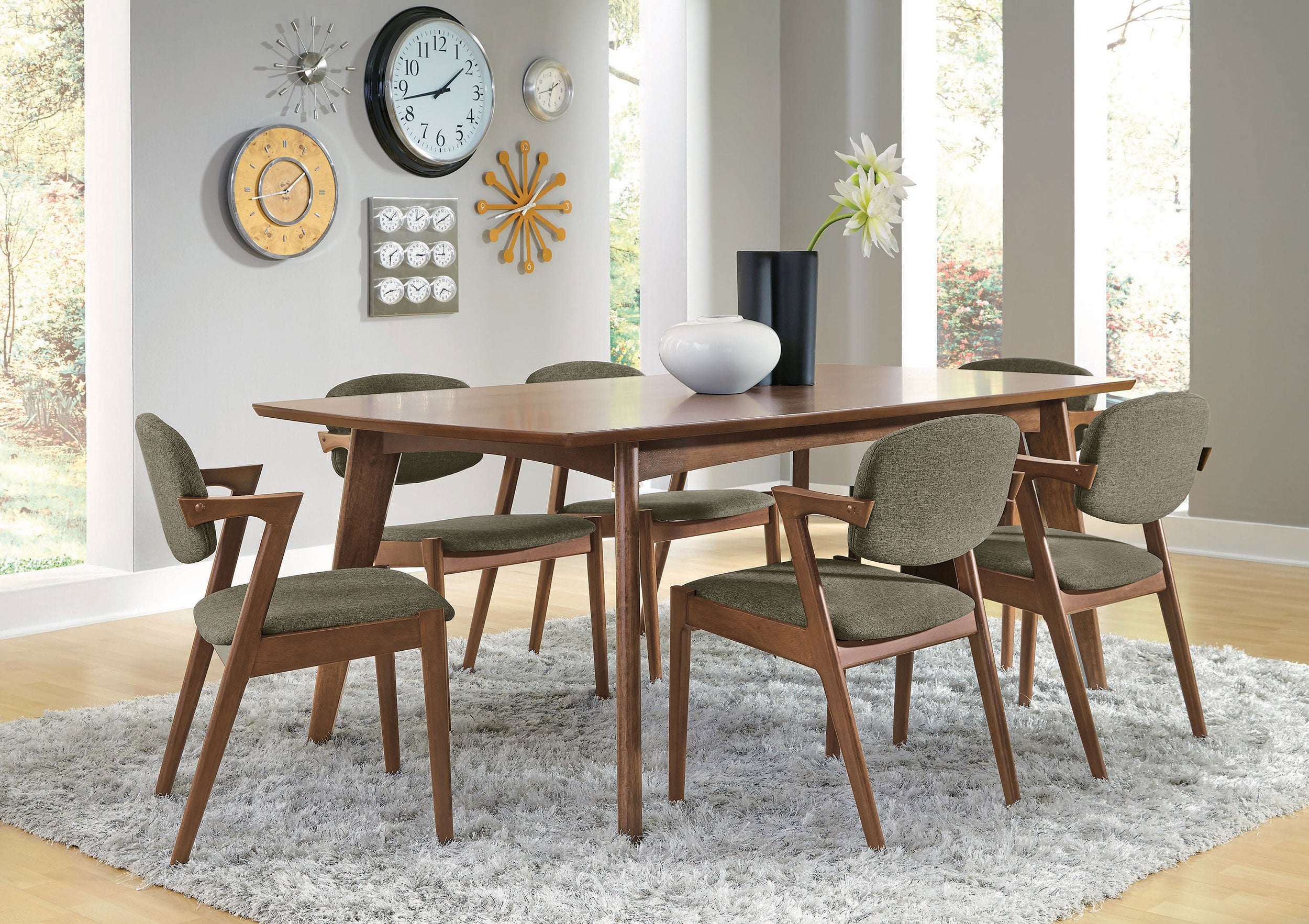 Dar Furniture - Coaster - Malone 7-piece Rectangular Dining Table Set Dark Walnut - 105351-S7