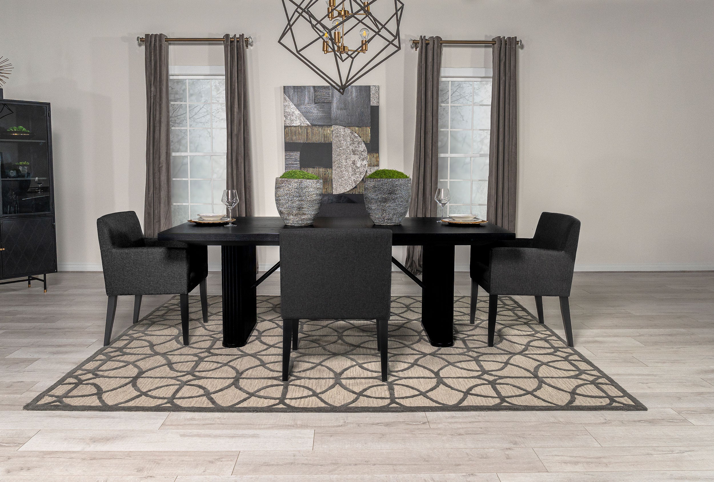 Dar Furniture - Coaster - Catherine 5-piece Rectangular Dining Table Set Black - 106251-S5