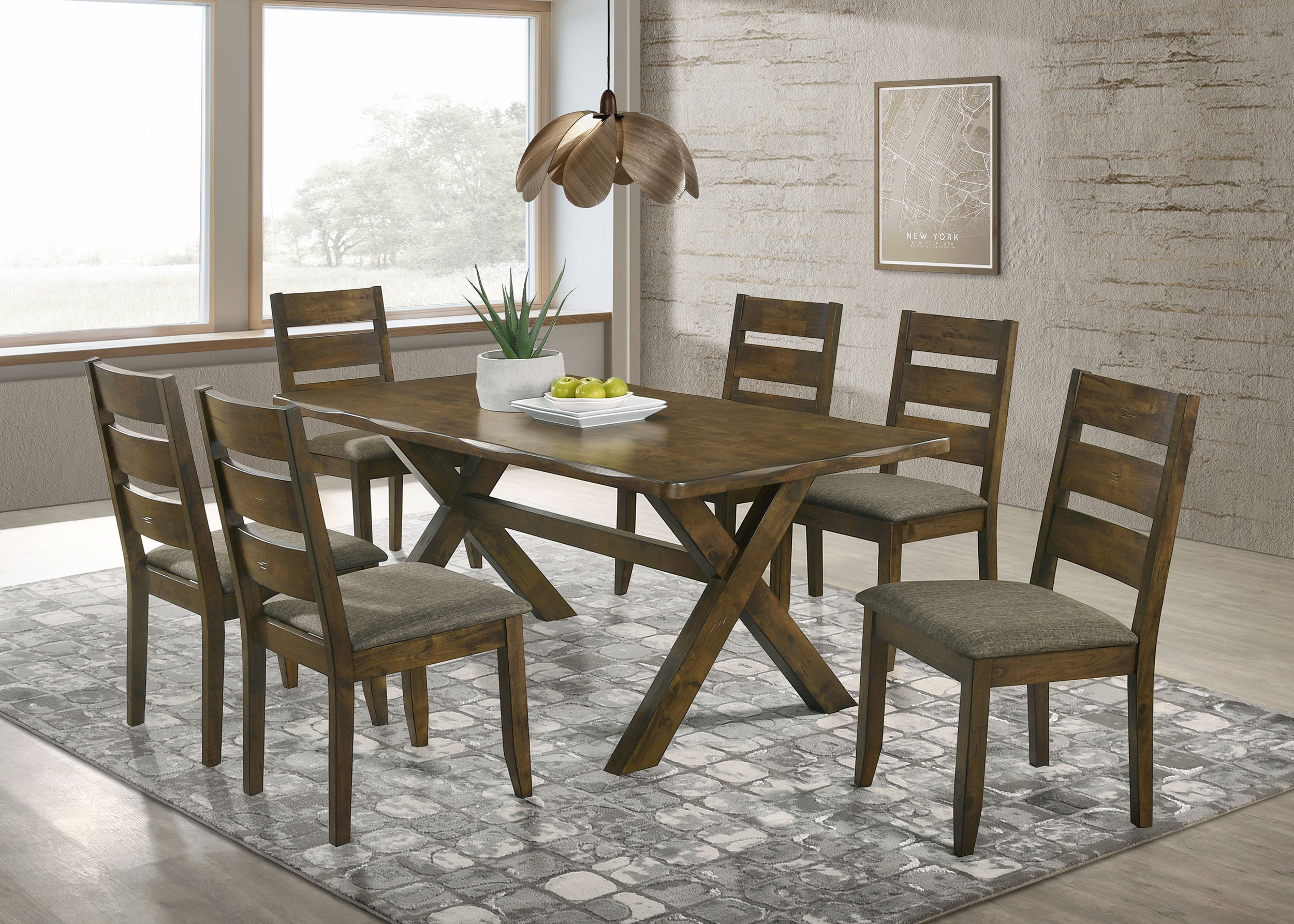 Dar Furniture - Coaster - Alston 7-piece Rectangular Dining Table Set Knotty Nutmeg - 106381-S7