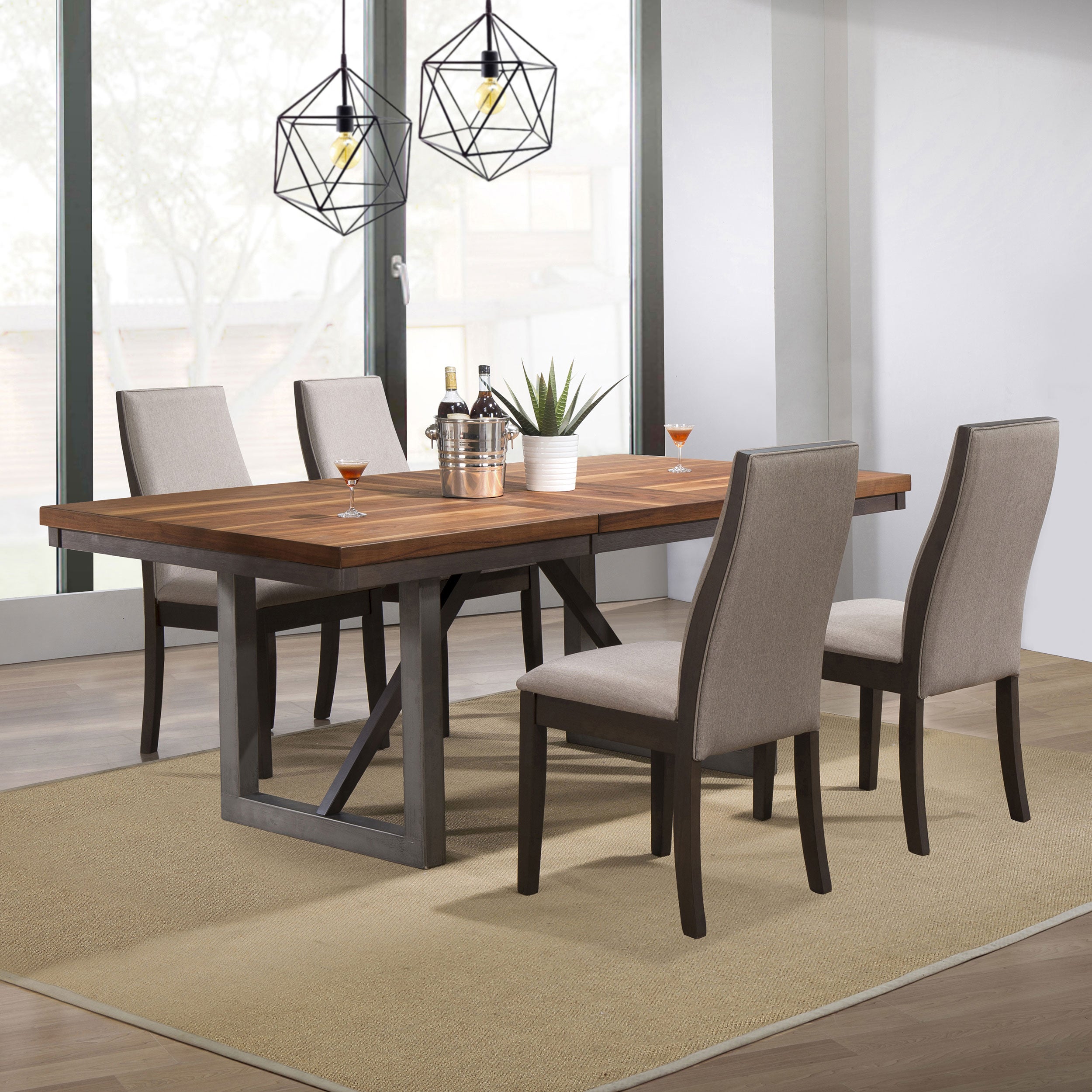 Dar Furniture - Coaster - Spring Creek 5-piece Rectangular Dining Table Set Taupe - 106581-S5G