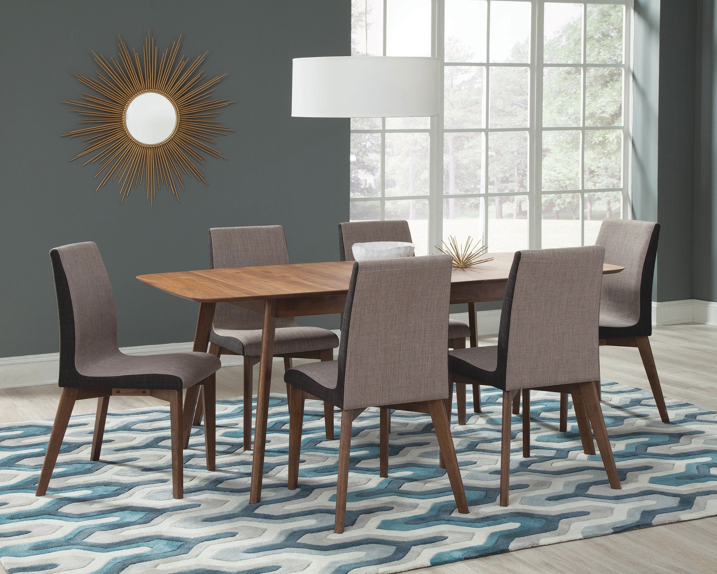 Dar Furniture - Coaster - Redbridge 7-piece Rectangular Dining Set Natural Walnut - 106591-S7