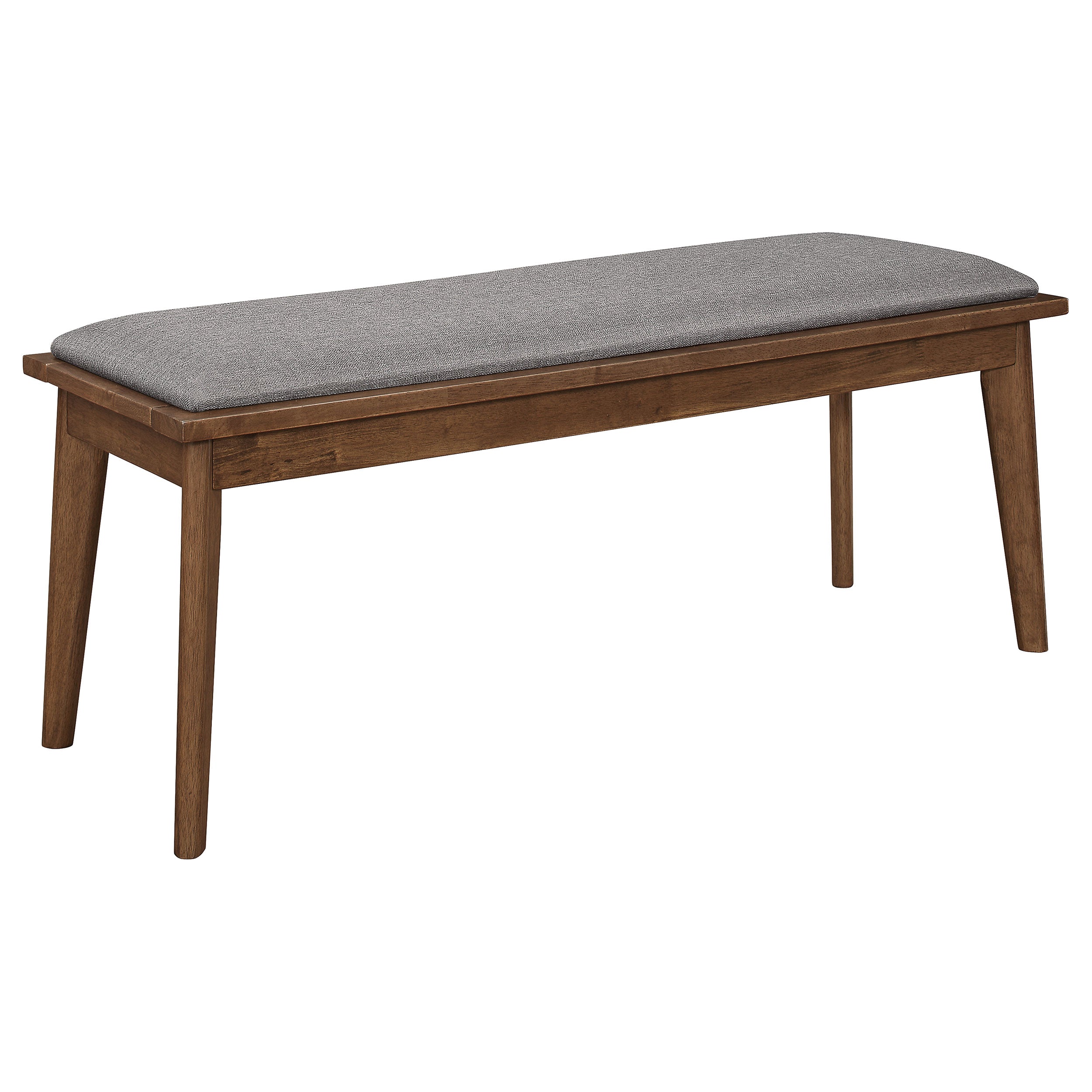 Dar Furniture - Coaster - Alfredo Upholstered Dining Bench Grey and Natural Walnut - 108083