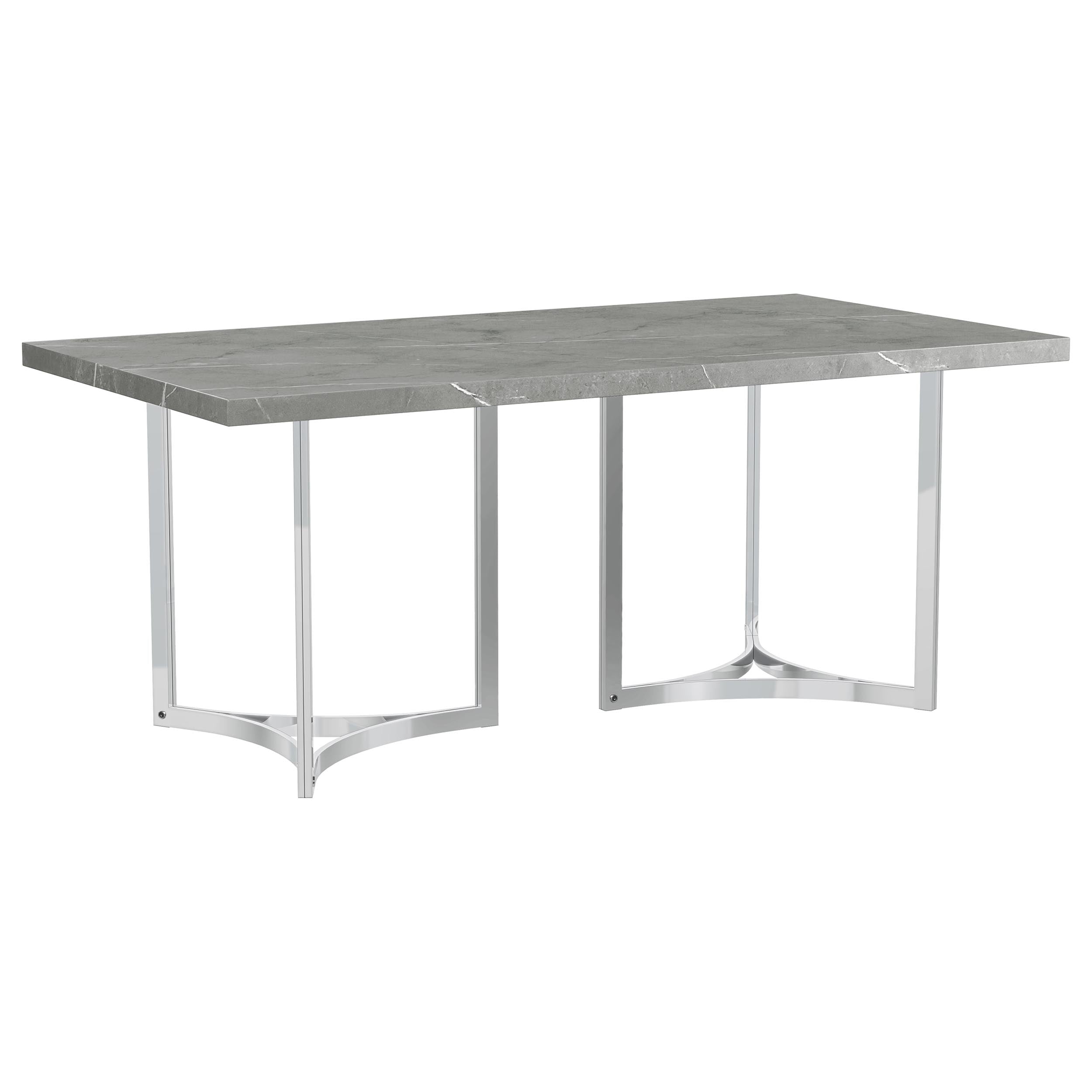 Dar Furniture - Coaster - Sterling 72-inch Rectangular Dining Table Grey Faux Marble - 108121