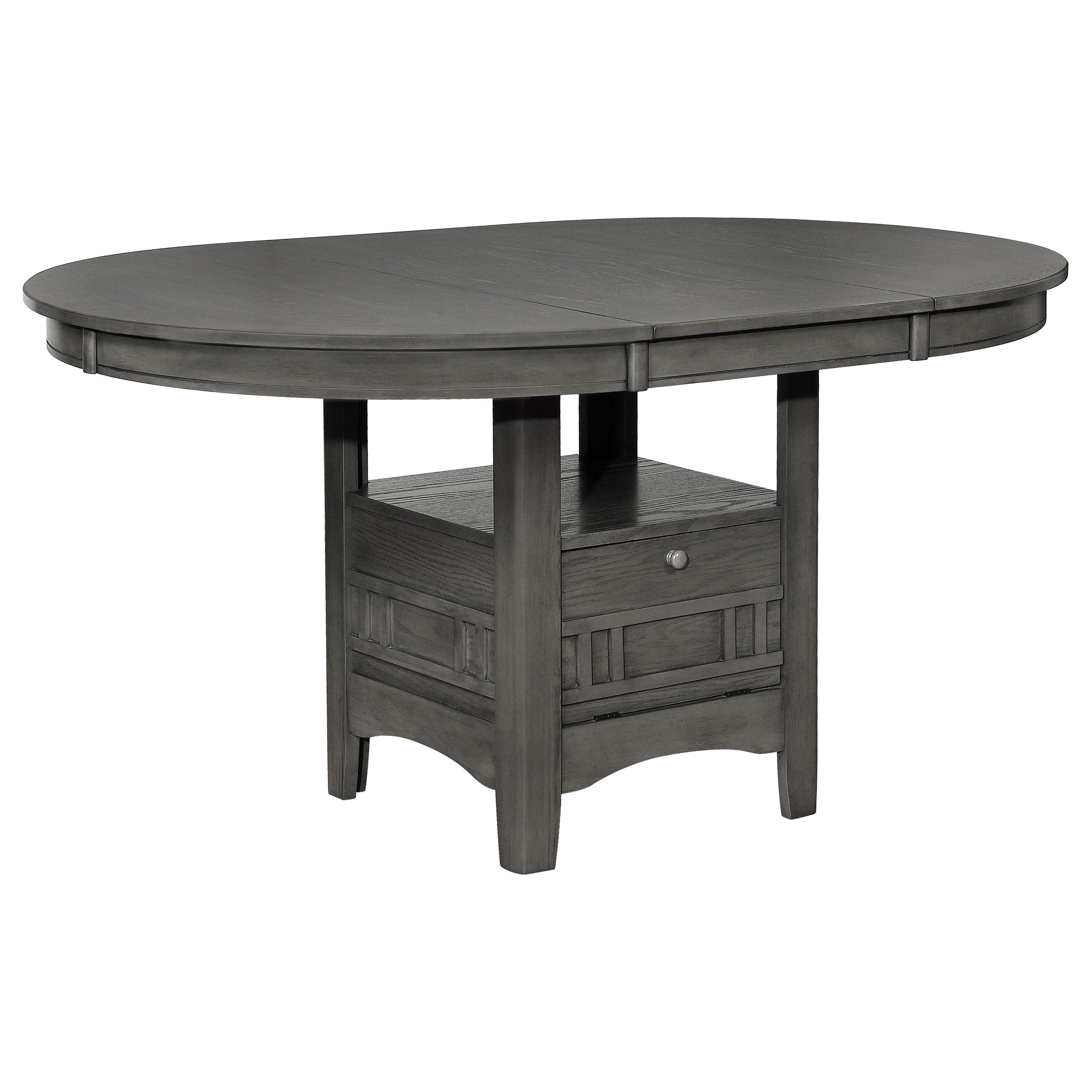 Dar Furniture - Coaster - Lavon Oval 60-inch Wood Extension Leaf Dining Table Medium Grey - 108211