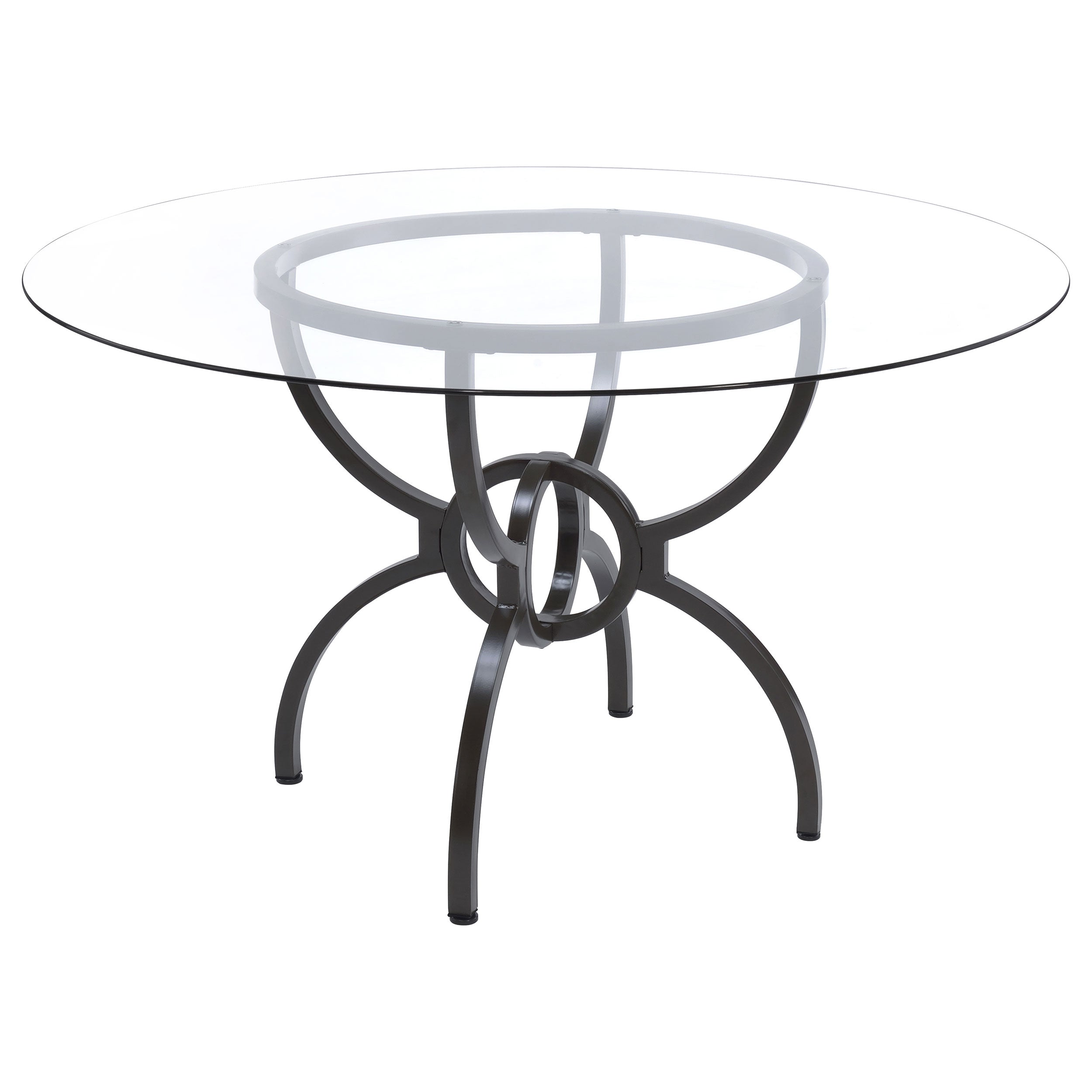 Dar Furniture - Coaster - Aviano Round 48-inch Glass Top Metal Dining Table Gunmetal - 108291BG
