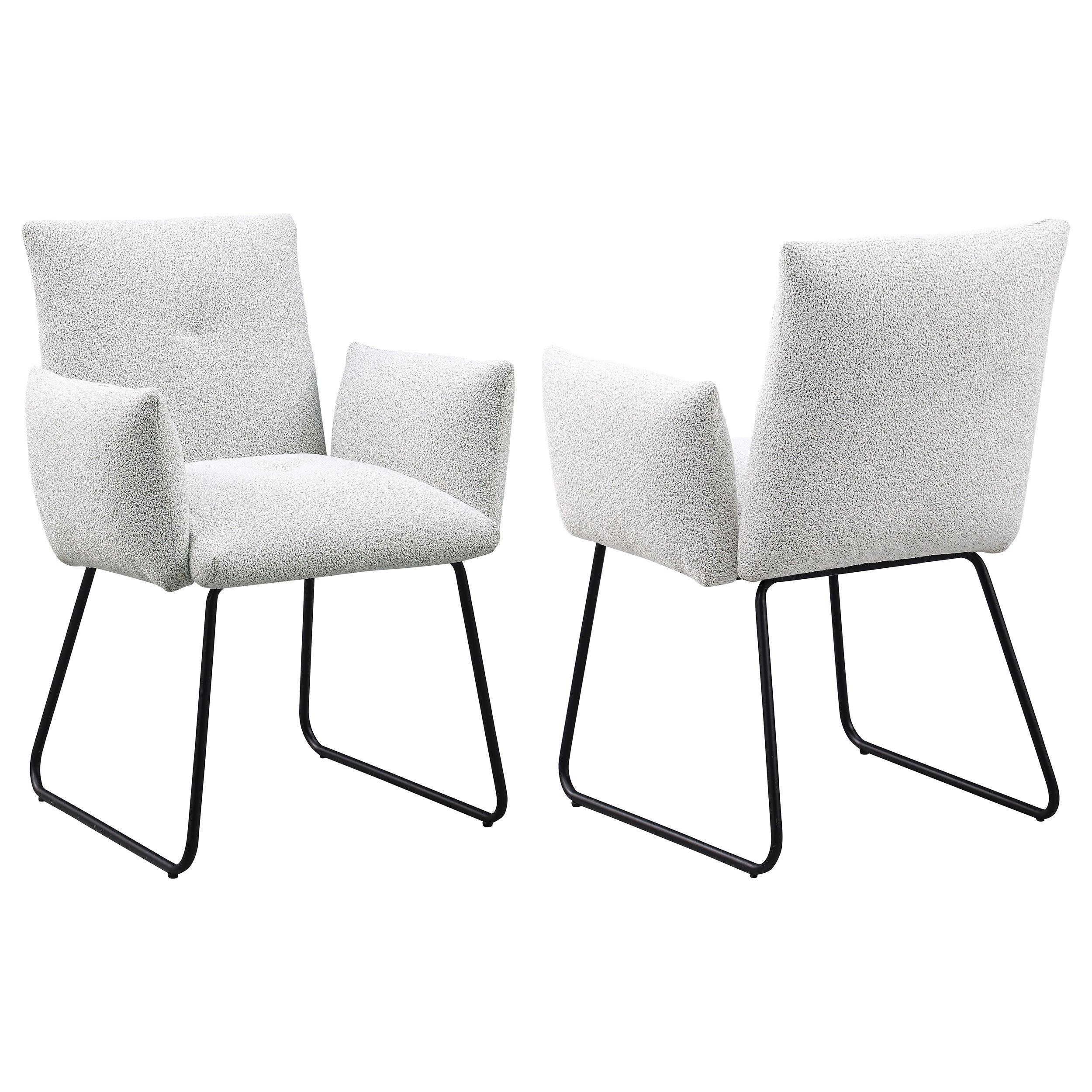 Dar Furniture - Coaster - Ackland Upholstered Dining Arm Chair Light Grey (Set of 2) - 108492