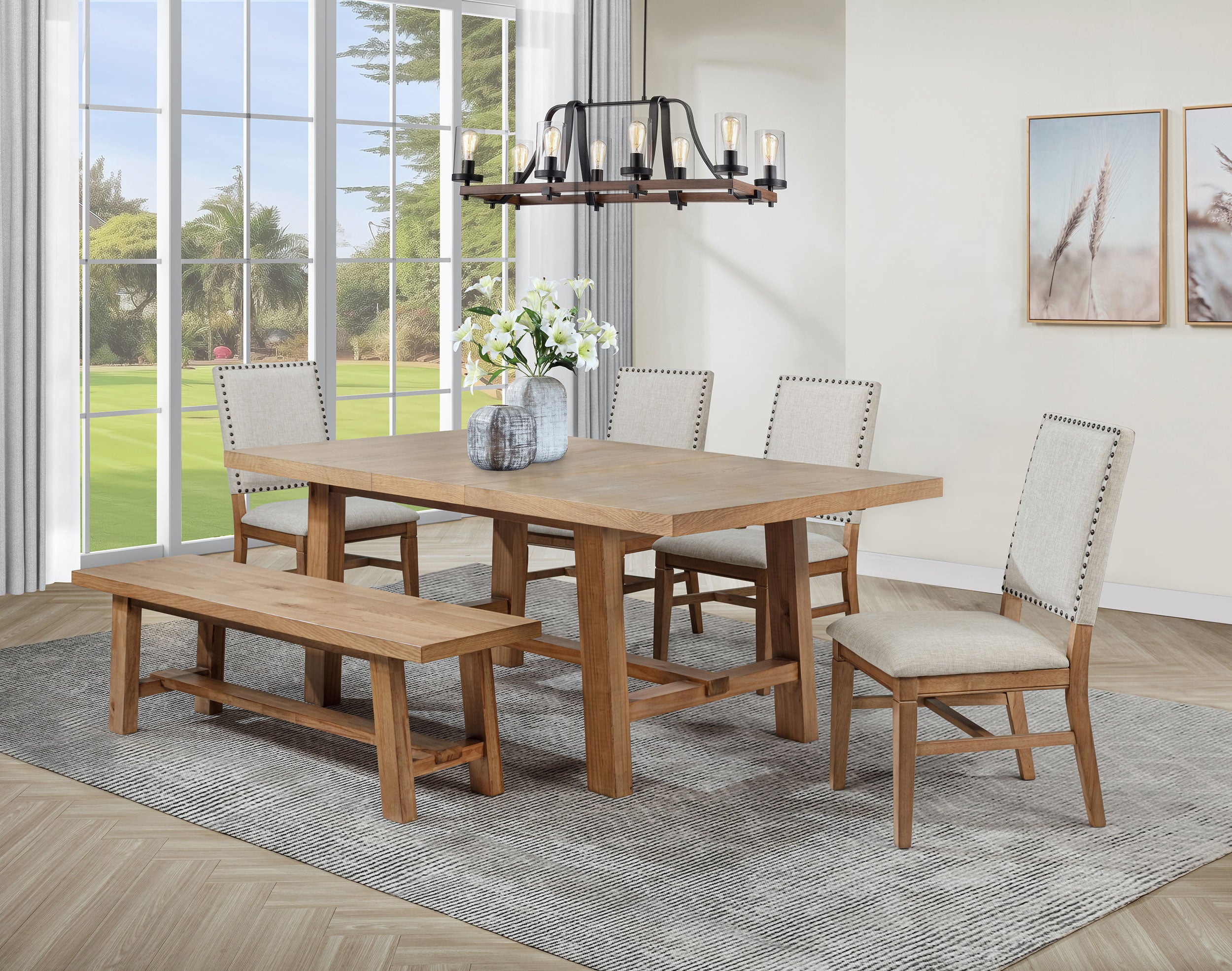 Dar Furniture - Coaster - Middleton 6-piece Extension Leaf Dining Set Brown and Beige - 108540-S6