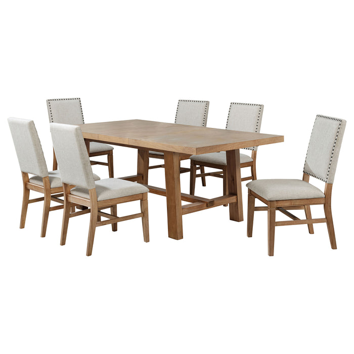 Middleton 7-piece Extension Leaf Dining Set Brown and Beige