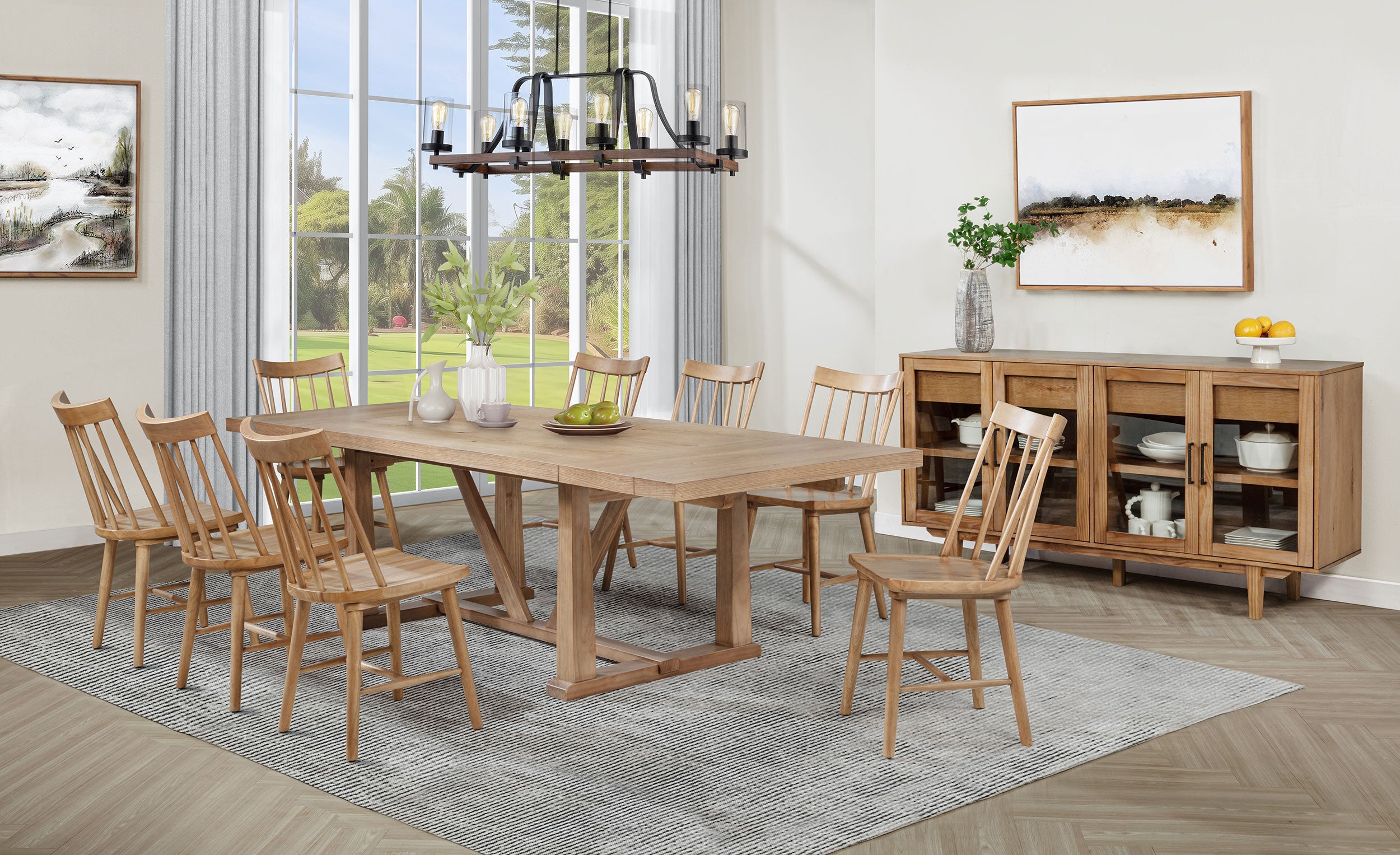 Dar Furniture - Coaster - Middleton 10-piece Extension Leaf Dining Set Natural Brown - 108541-S10N