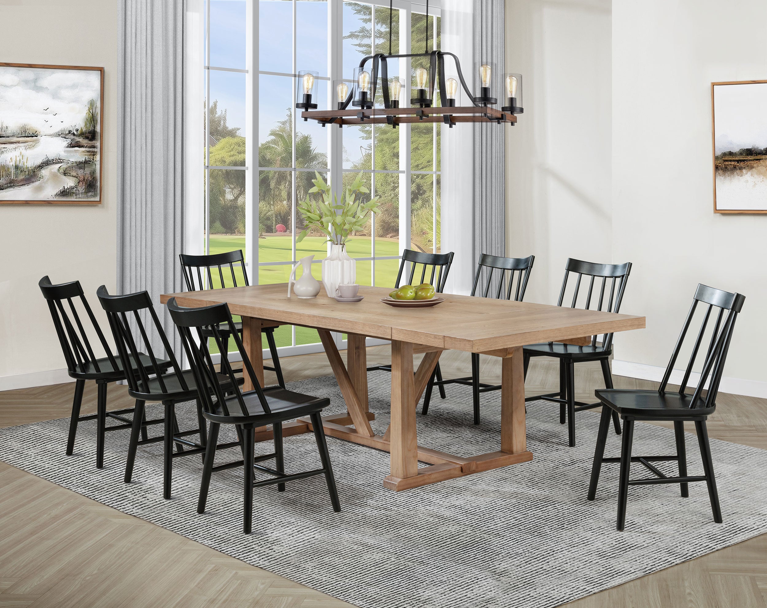 Dar Furniture - Coaster - Middleton 9-piece Extension Leaf Dining Set Brown and Black - 108541-S9B