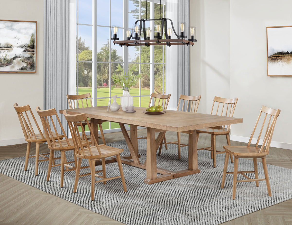Dar Furniture - Coaster - Middleton 9-piece Extension Leaf Dining Set Natural Brown - 108541-S9N