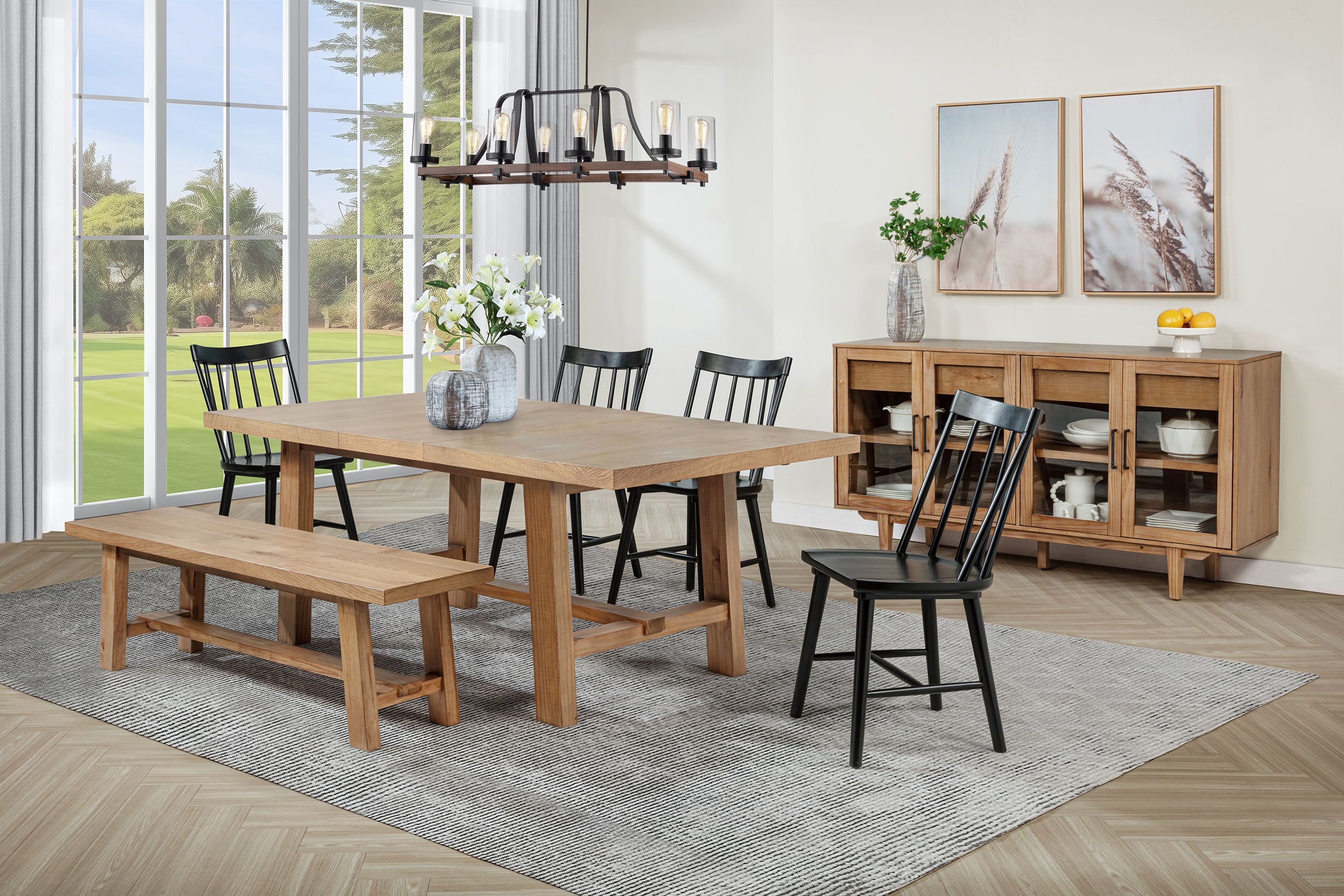 Middleton Solid Wood Dining Side Chair Black (Set of 2)