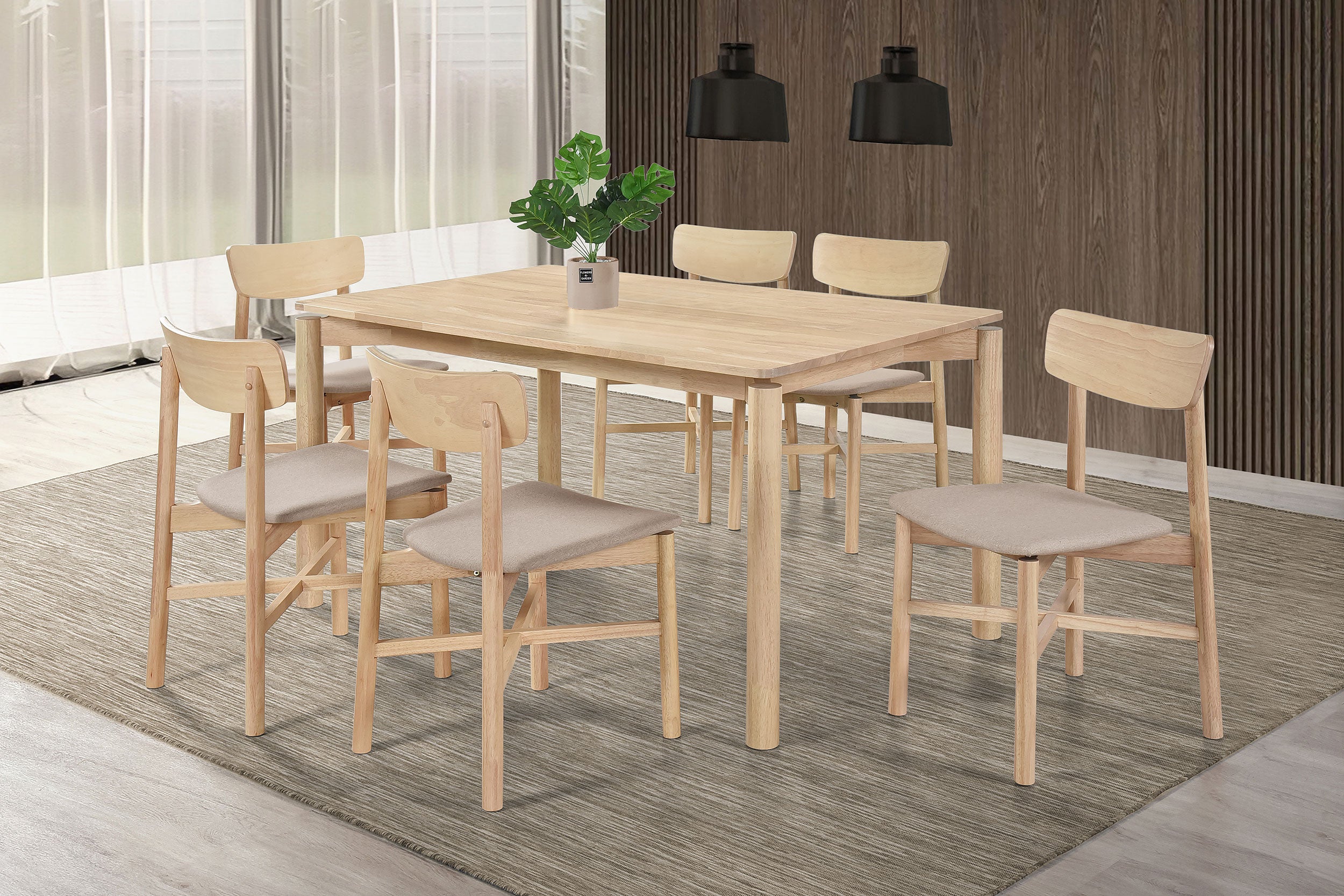 Dar Furniture - Coaster - Parkridge 7-piece 59-inch Wood Dining Set White Washed - 108551-S7