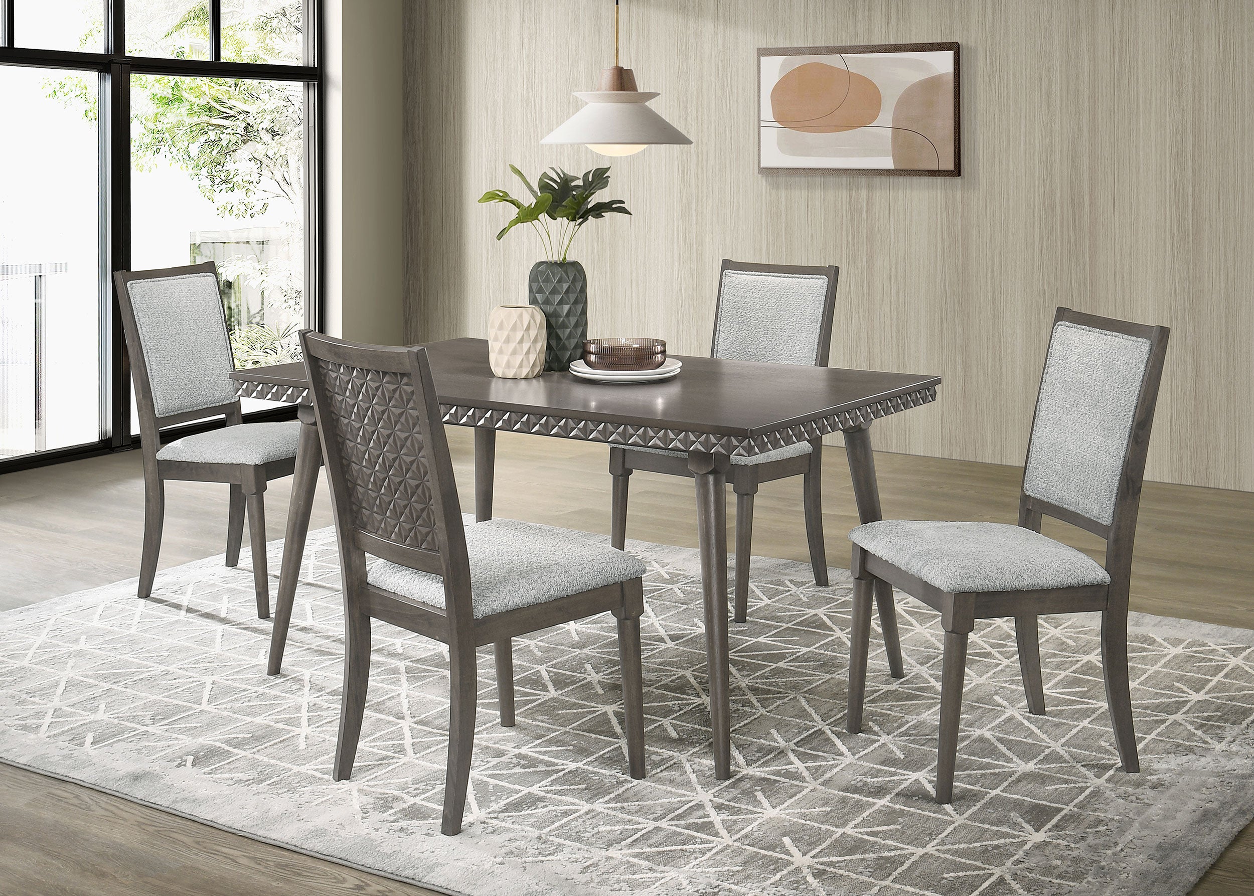 Dar Furniture - Coaster - Onslow 5-piece 59-inch Rectangular Dining Set Dark Brown - 108621-S5