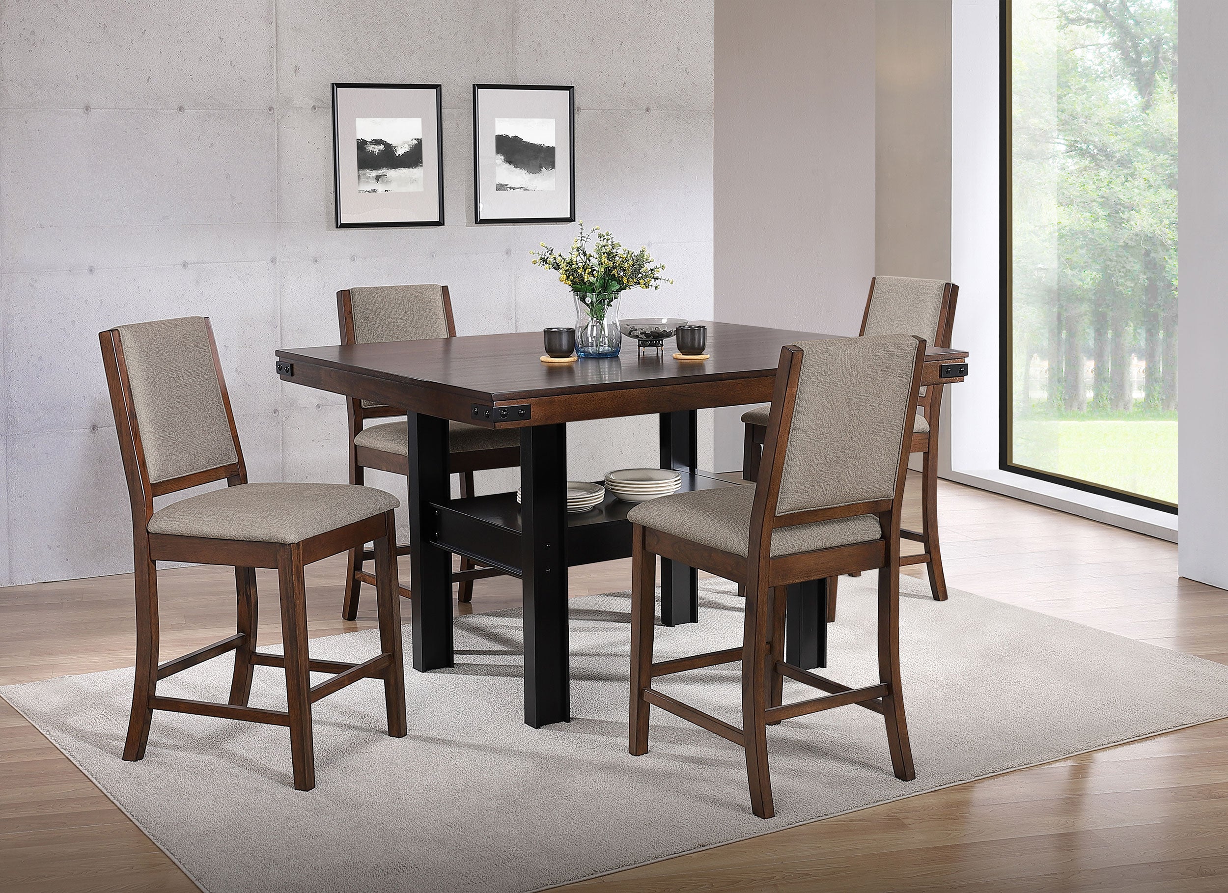 Dar Furniture - Coaster - Patterson 5-piece Counter Height Dining Set Mango Oak  - 108888-S5