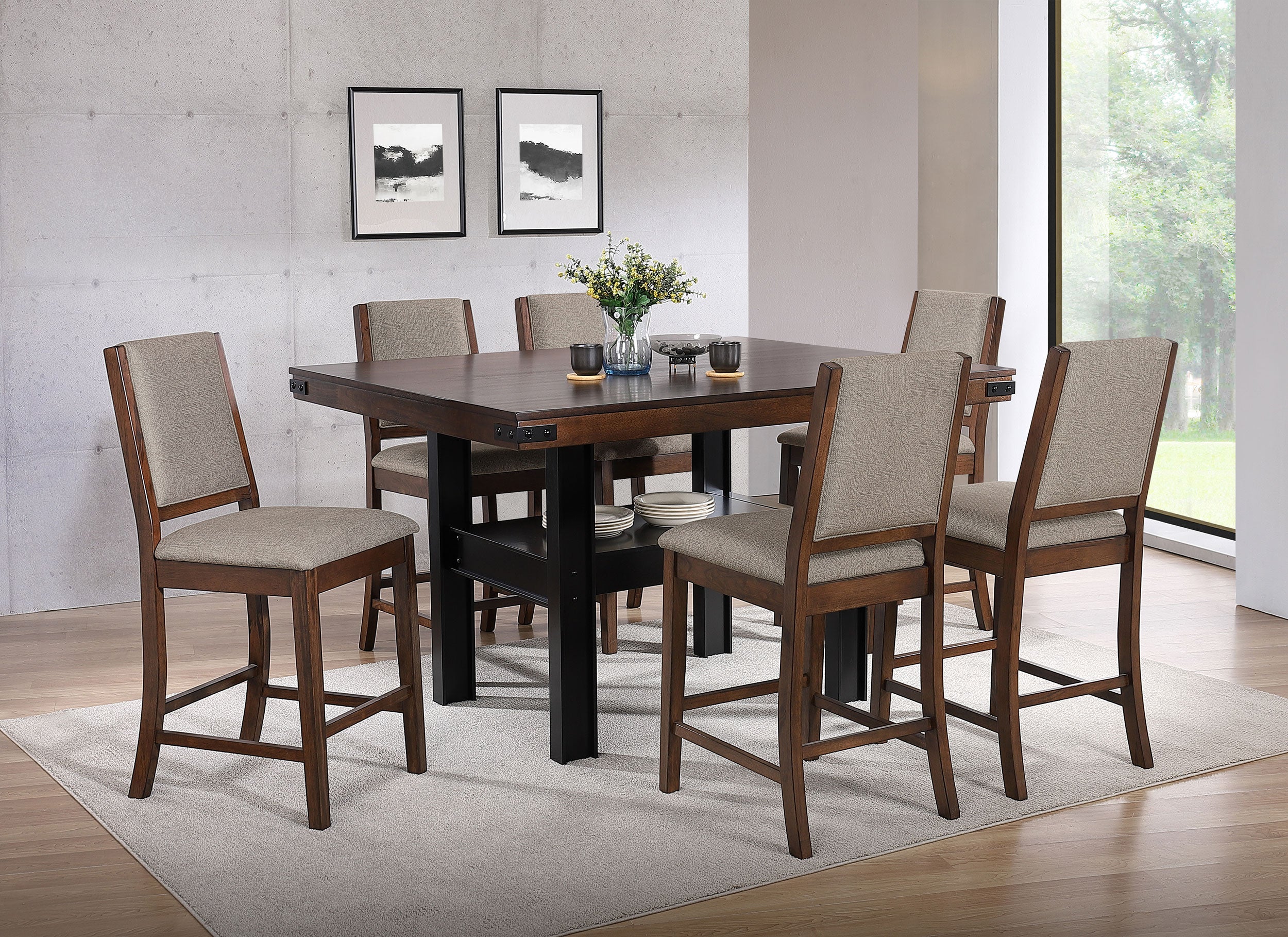 Dar Furniture - Coaster - Patterson 7-piece Counter Height Dining Set Mango Oak  - 108888-S7