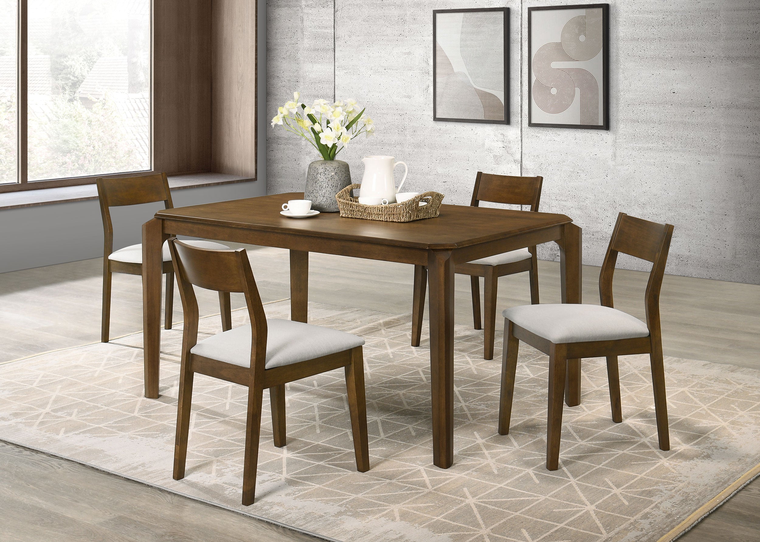 Dar Furniture - Coaster - Almonte 5-piece 59-inch Rectangular Dining Set Dark Brown - 108921-S5