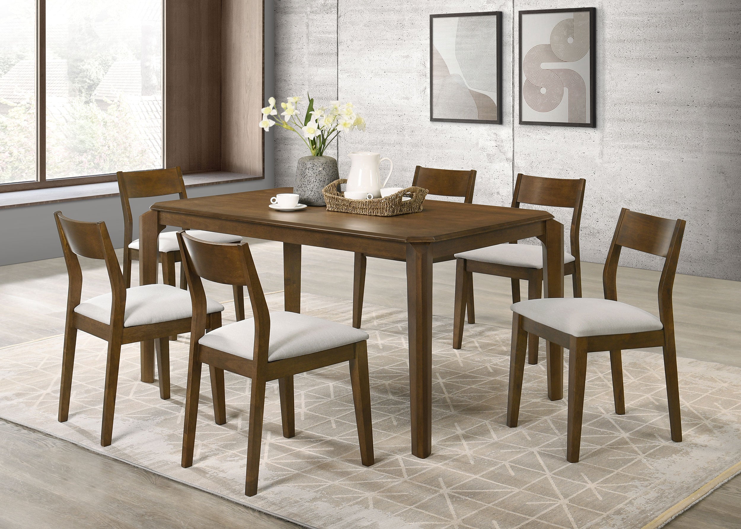 Dar Furniture - Coaster - Almonte 7-piece 59-inch Rectangular Dining Set Dark Brown - 108921-S7
