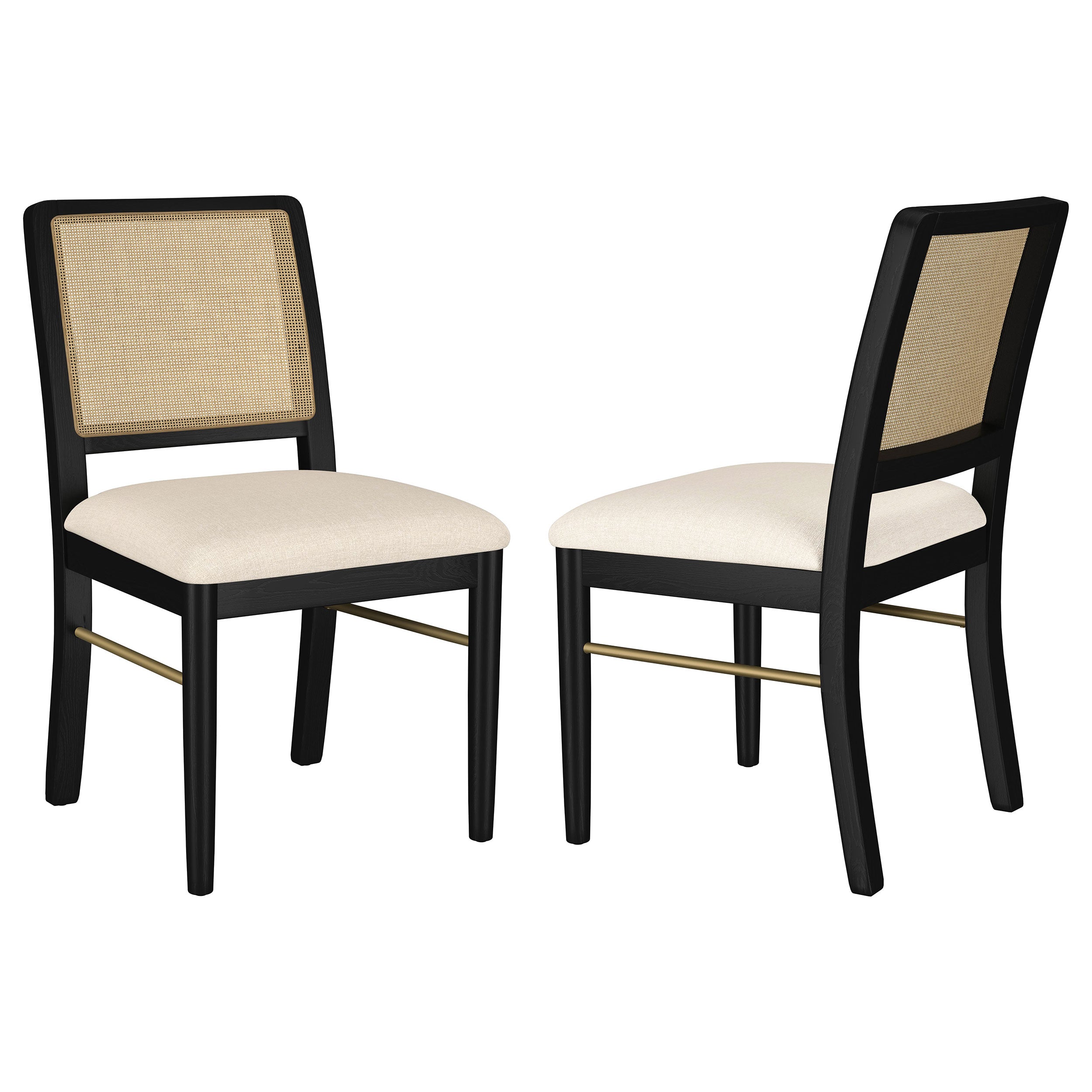 Dar Furniture - Coaster - Arini Rattan Cane Dining Side Chair Black (Set of 2) - 108932BLK