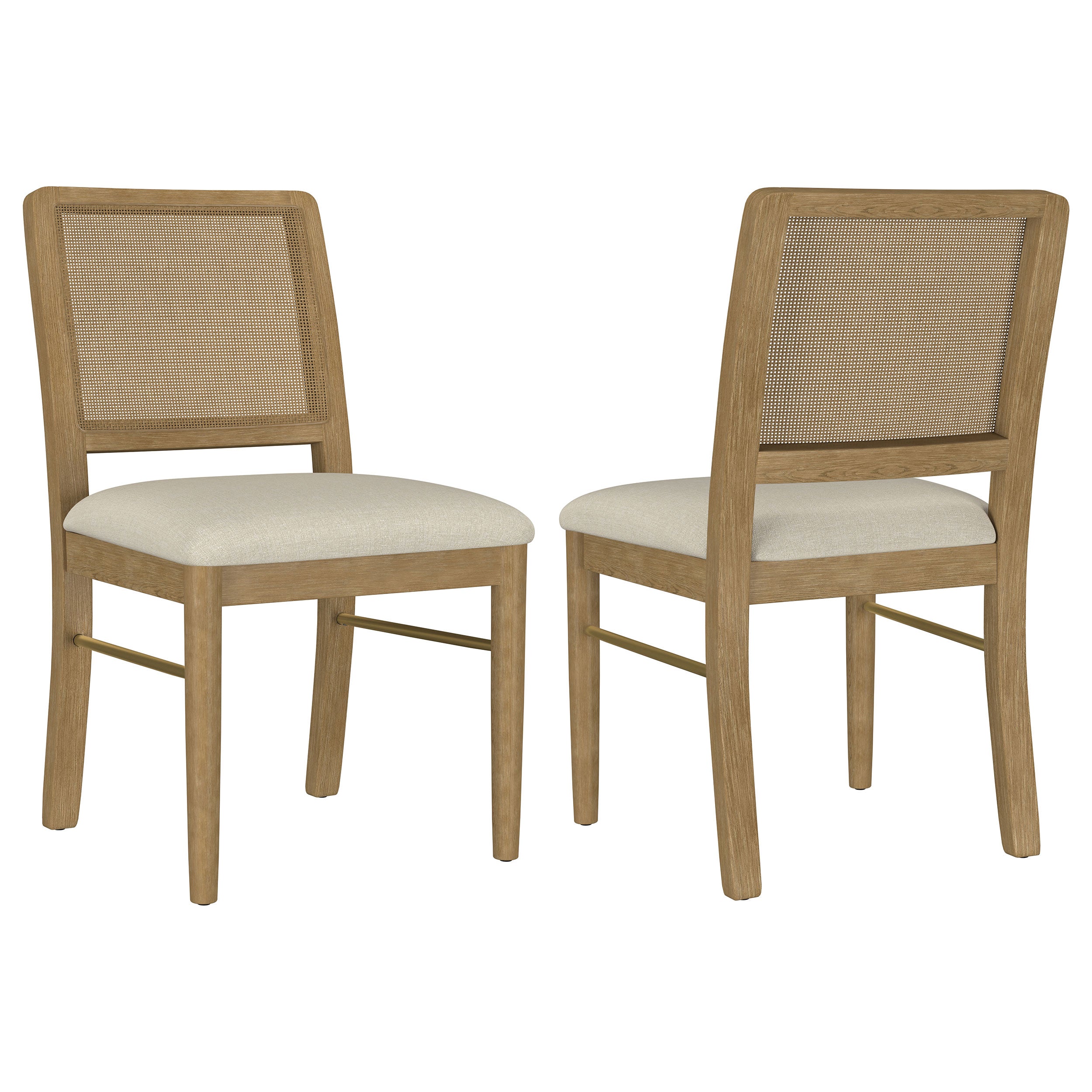 Dar Furniture - Coaster - Arini Rattan Cane Dining Side Chair Sand Wash (Set of 2) - 108932SWD