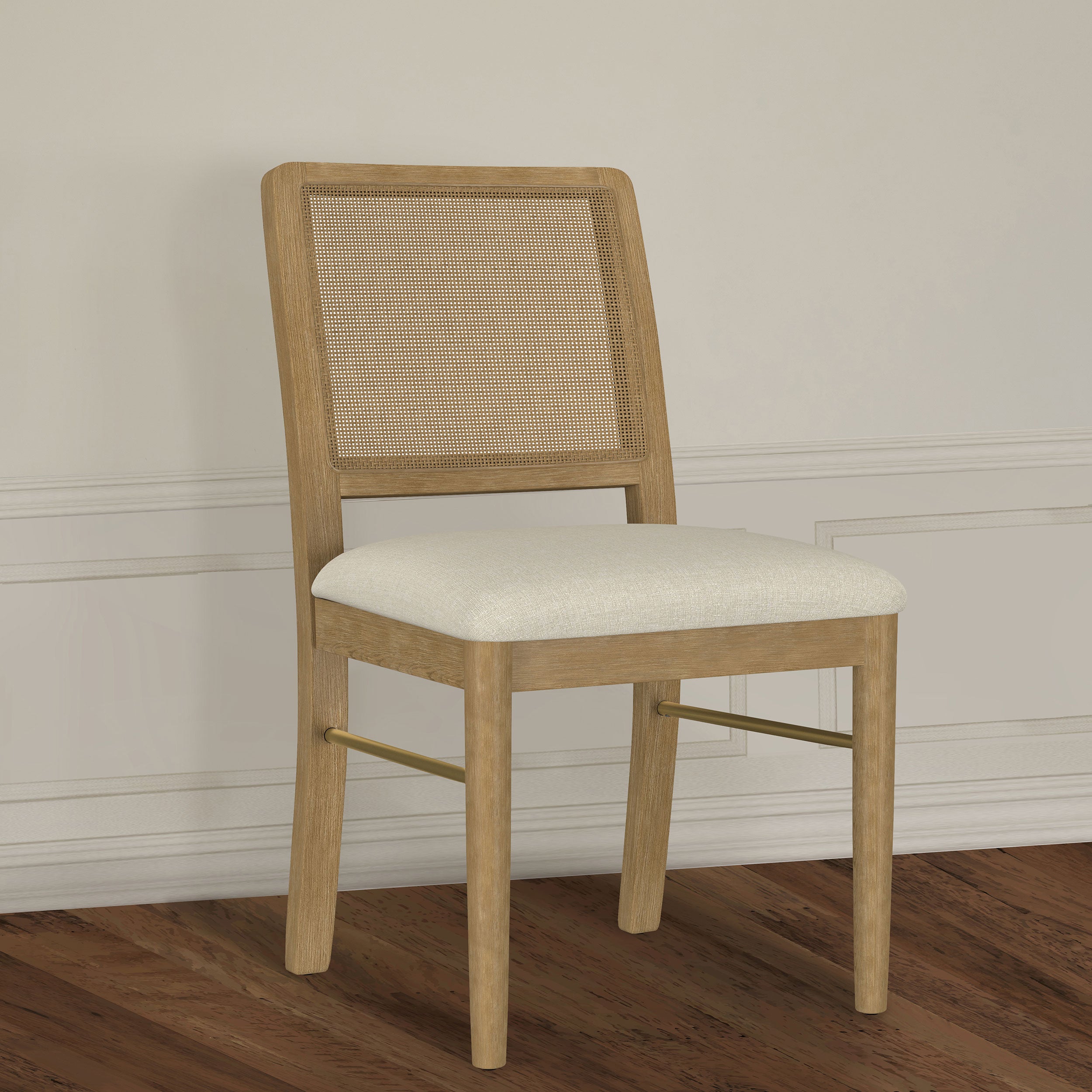 Arini Rattan Cane Dining Side Chair Sand Wash (Set of 2)
