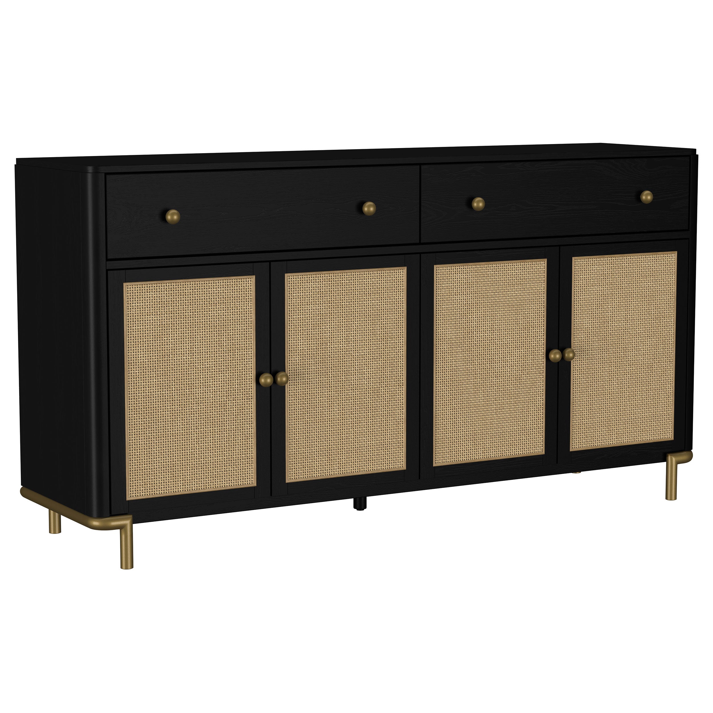 Dar Furniture - Coaster - Arini 2-drawer Cane Door Dining Sideboard Server Black - 108935BLK