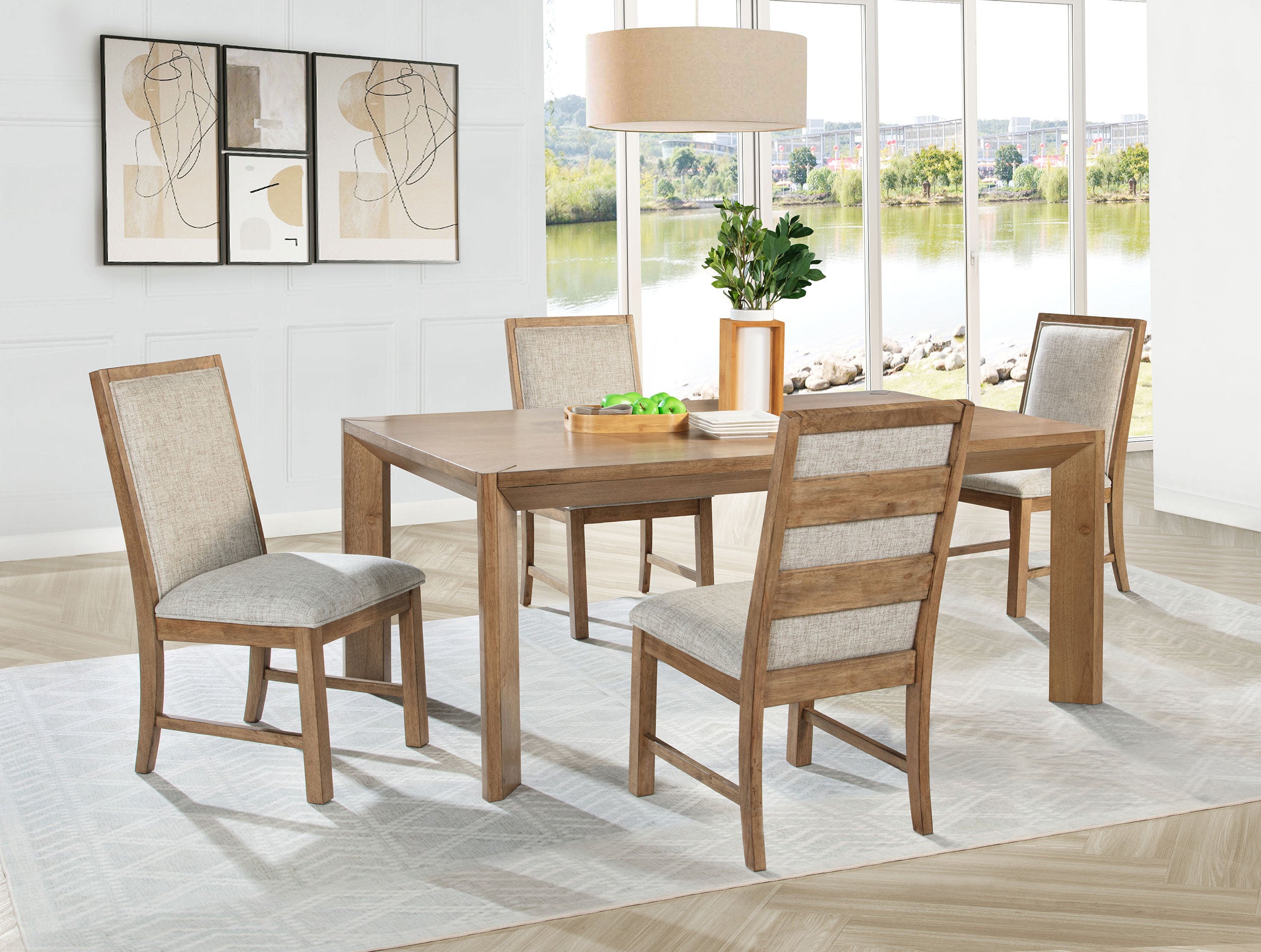 Dar Furniture - Coaster - Bruner 5-piece 72-inch Rectangular Dining Set Natural Brown - 109101-S5