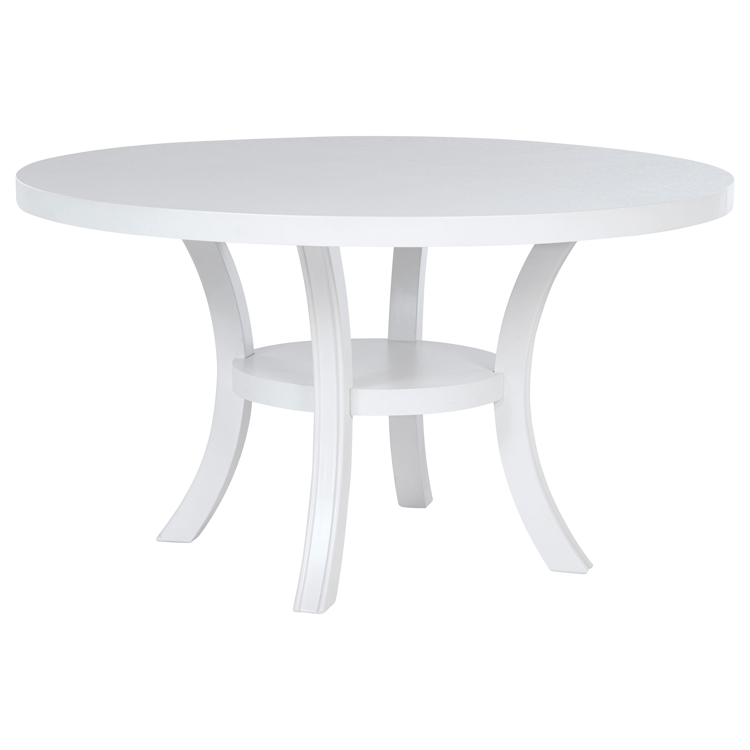 Dar Furniture - Coaster - Judd 54-inch Round Dining Wood Table with Shelf Pearl White - 109330