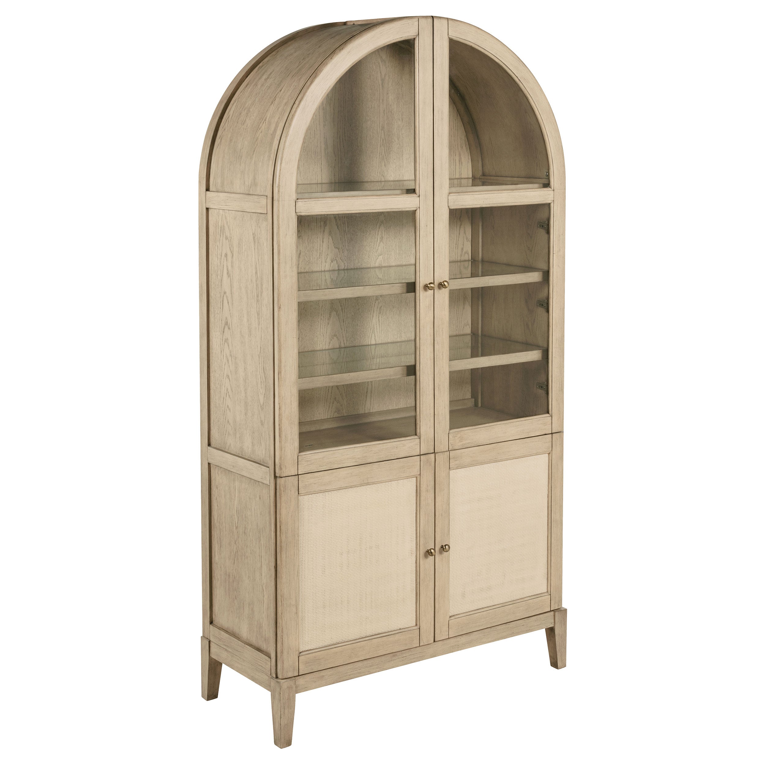 Dar Furniture - Coaster - Kailani 4-Door Cane Dining Vitrine Display Cabinet Beige Oak - 109386