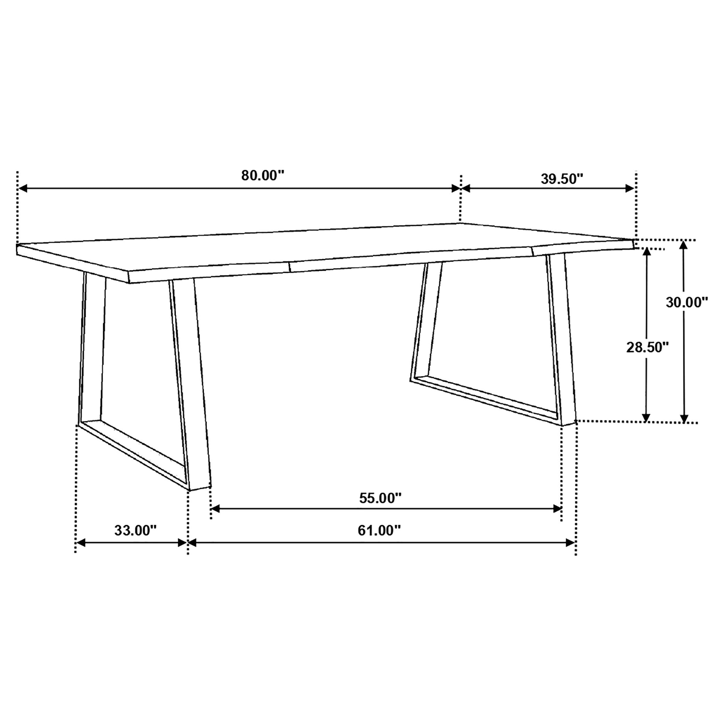 Dar Furniture - Coaster - Ditman 80-inch Live Edge Dining Table Grey Sheesham - 110181